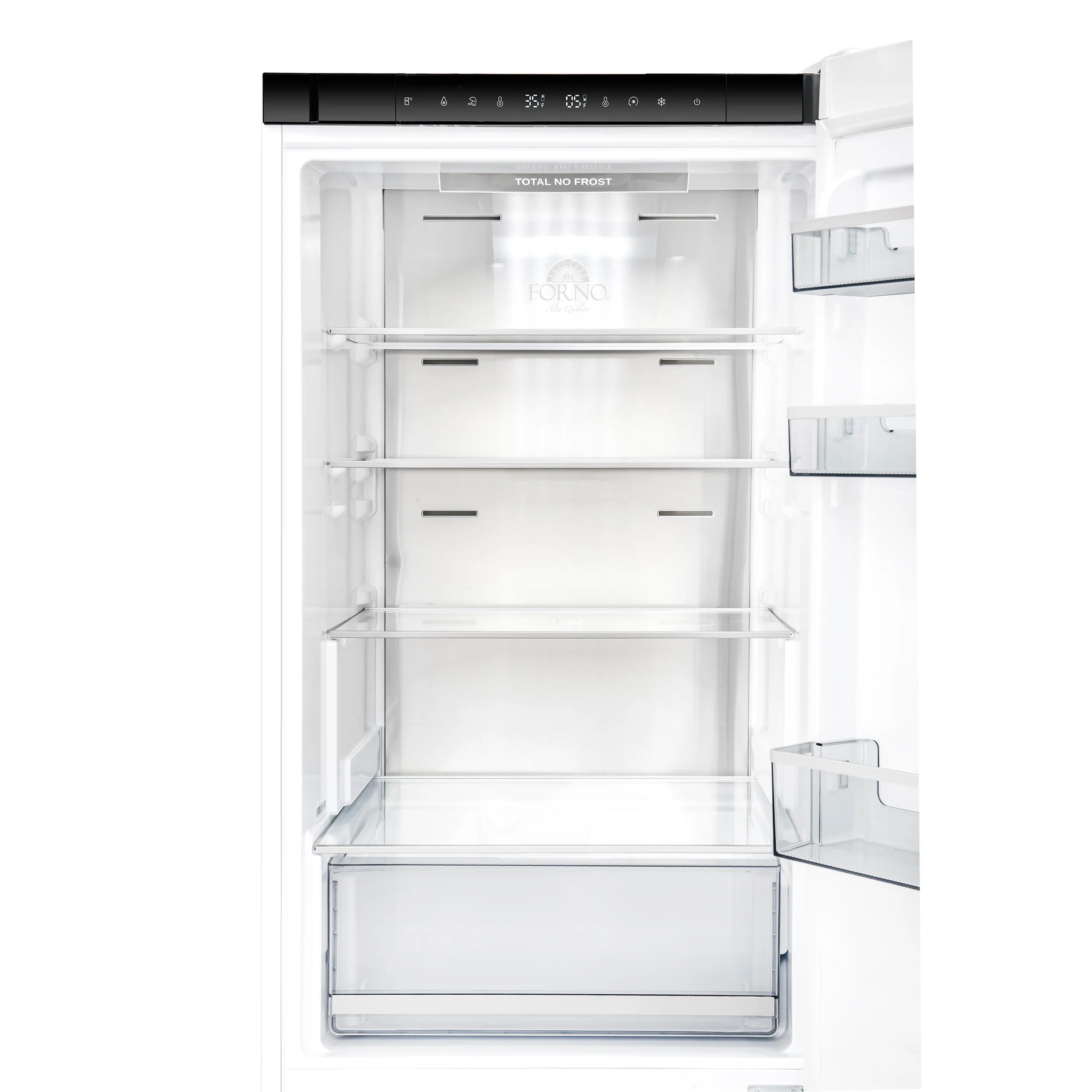 Custodia 24" Bottom Freezer, 10.3 cf., Right Swing, Total No frost, White, Antique Brass handles - Image 5
