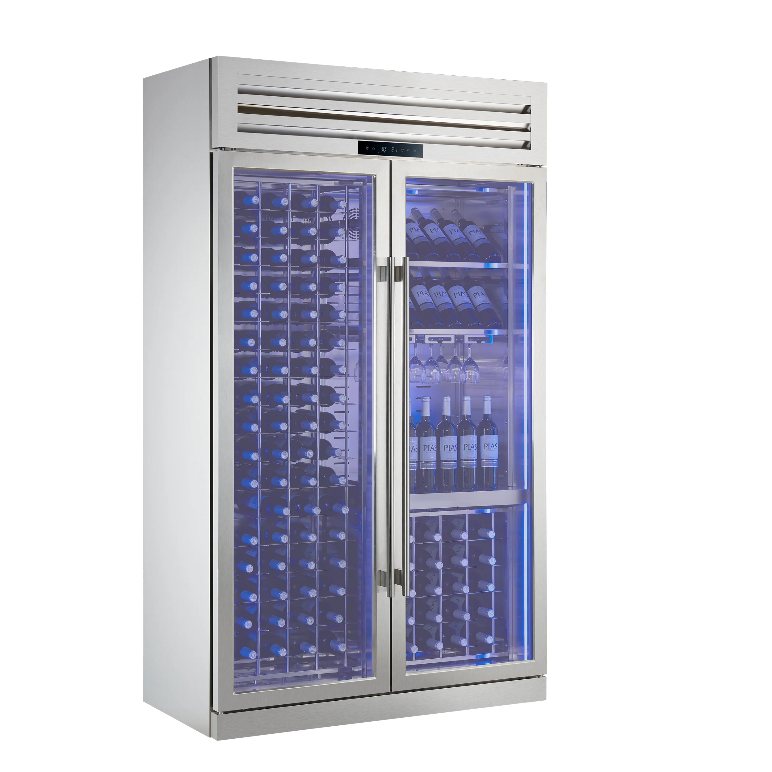 FORNO Abruzzo 48" Wine Cooler, Dual Zone, 30 cu.ft., 130 bottles, Display & Service Shelves, Stemware Racks, Rust resistant - Image 7