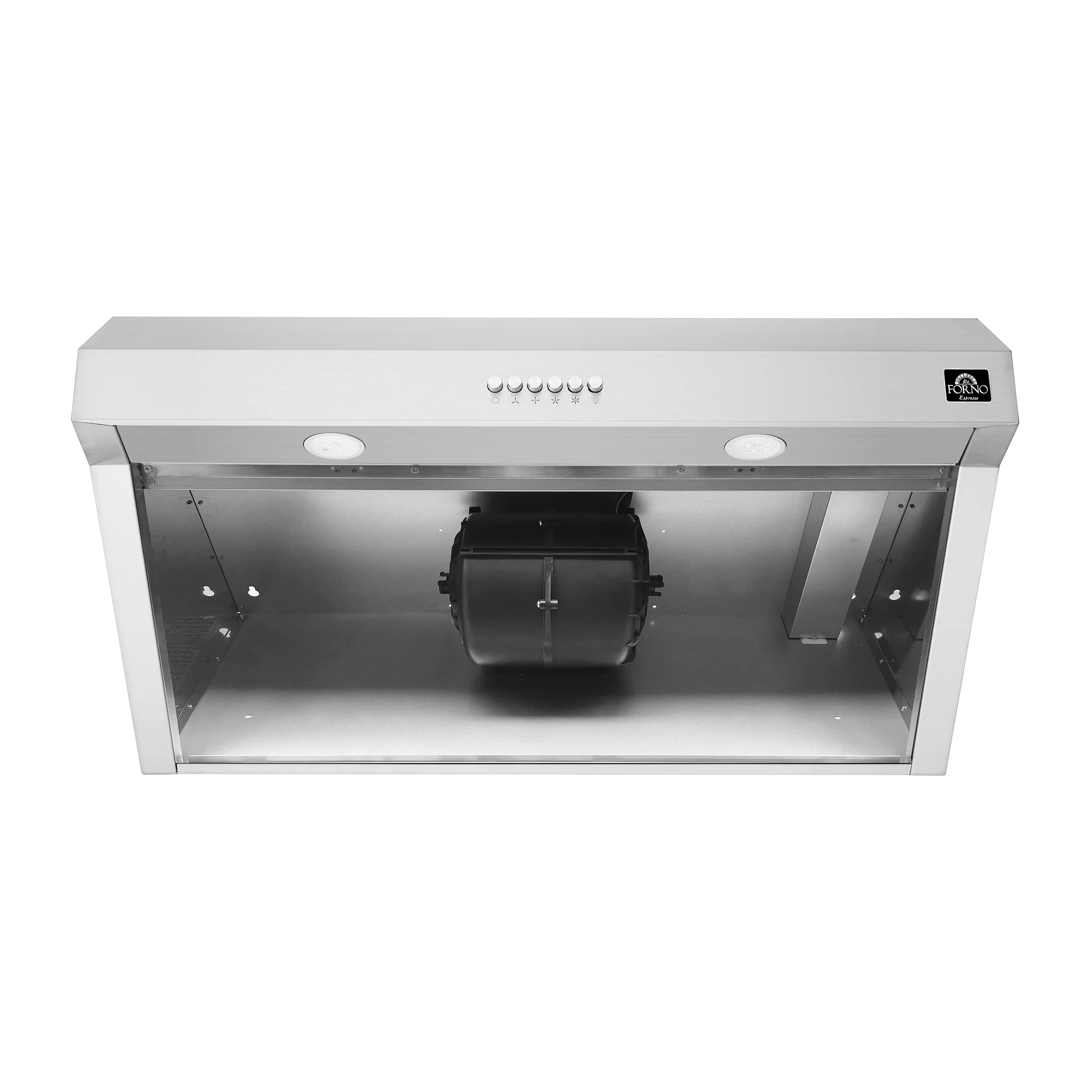 Forno Bari Espresso 30-Inch Under Cabinet Range Hood, Stainless Steel, 600 CFM, LED Lighting, Dishwasher-Safe Baffle Filters, 3-Speed Fan Control - Image 7