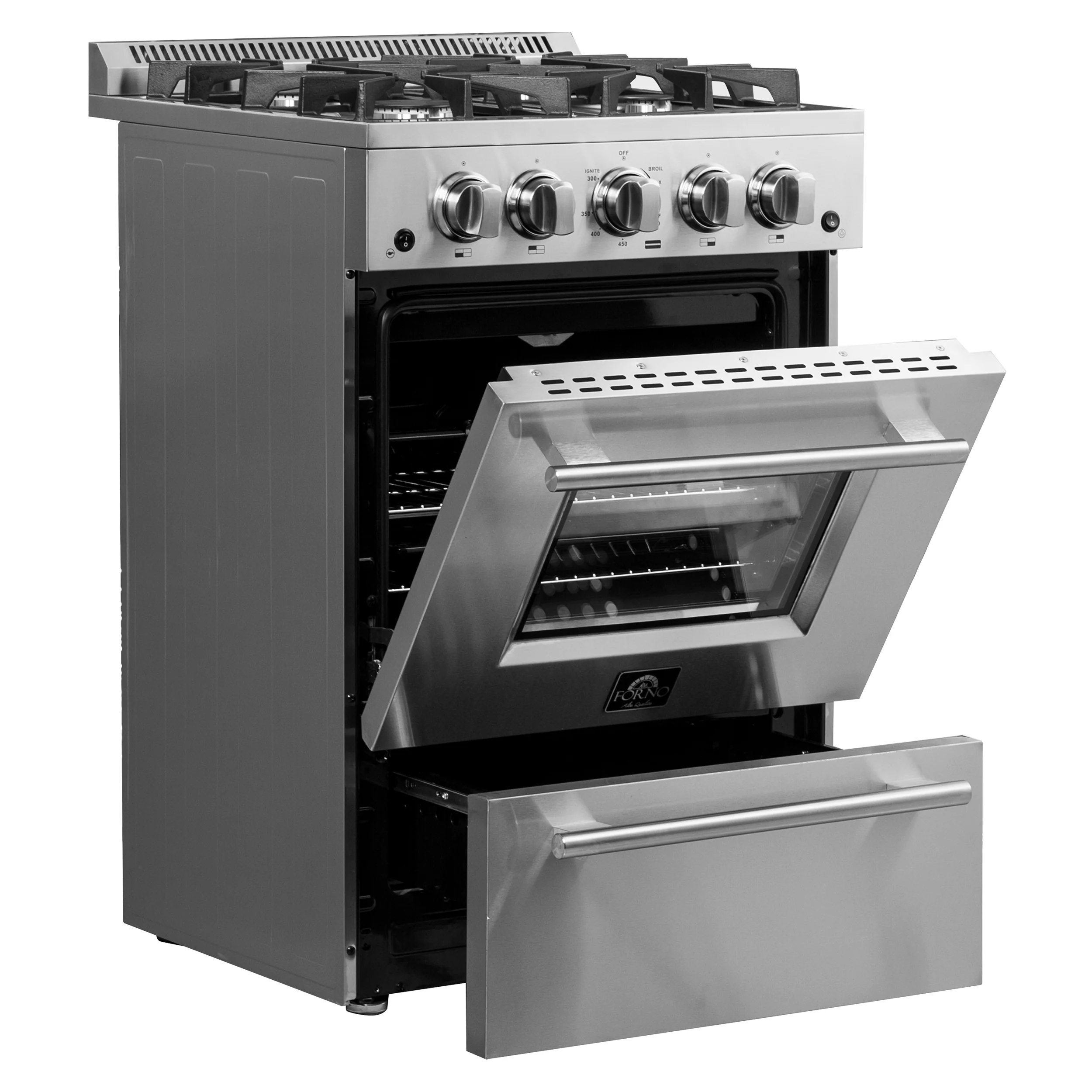 Forno Breno 24-Inch Freestanding Gas Range, Plug Included, Energy Efficient - Image 5