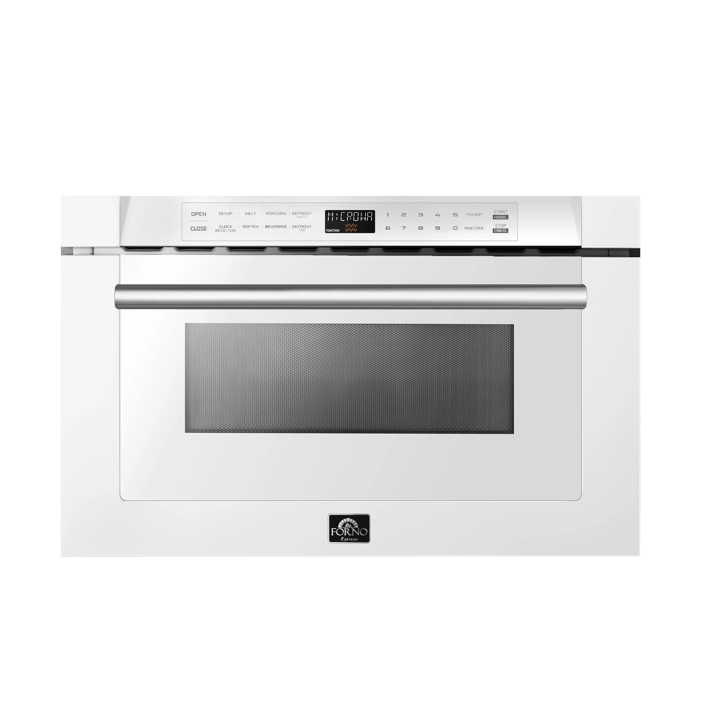 Forno Capoliveri Espresso 24-Inch Microwave Drawer, White, 1.2 cu.ft, 1500 Watts, Built-In, Touch Control LCD Display, Auto-Touch Open/Close, 11 Power Levels, Sensor Cooking - Image 2