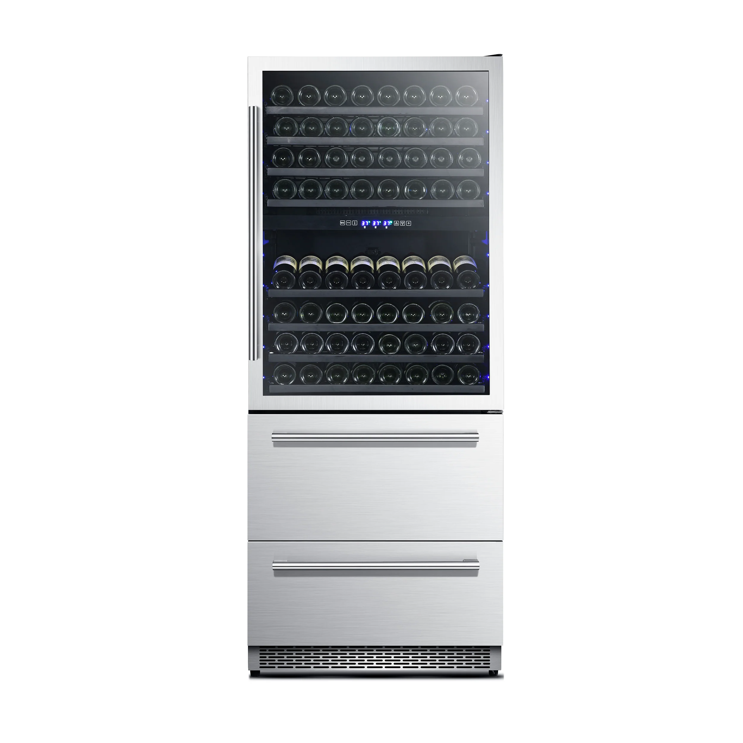 Forno Capraia 30-Inch Dual Temperature Zone Wine Cooler, Up to 144 Bottles, Two Refrigerated Drawers, Adjustable Temperature Zones