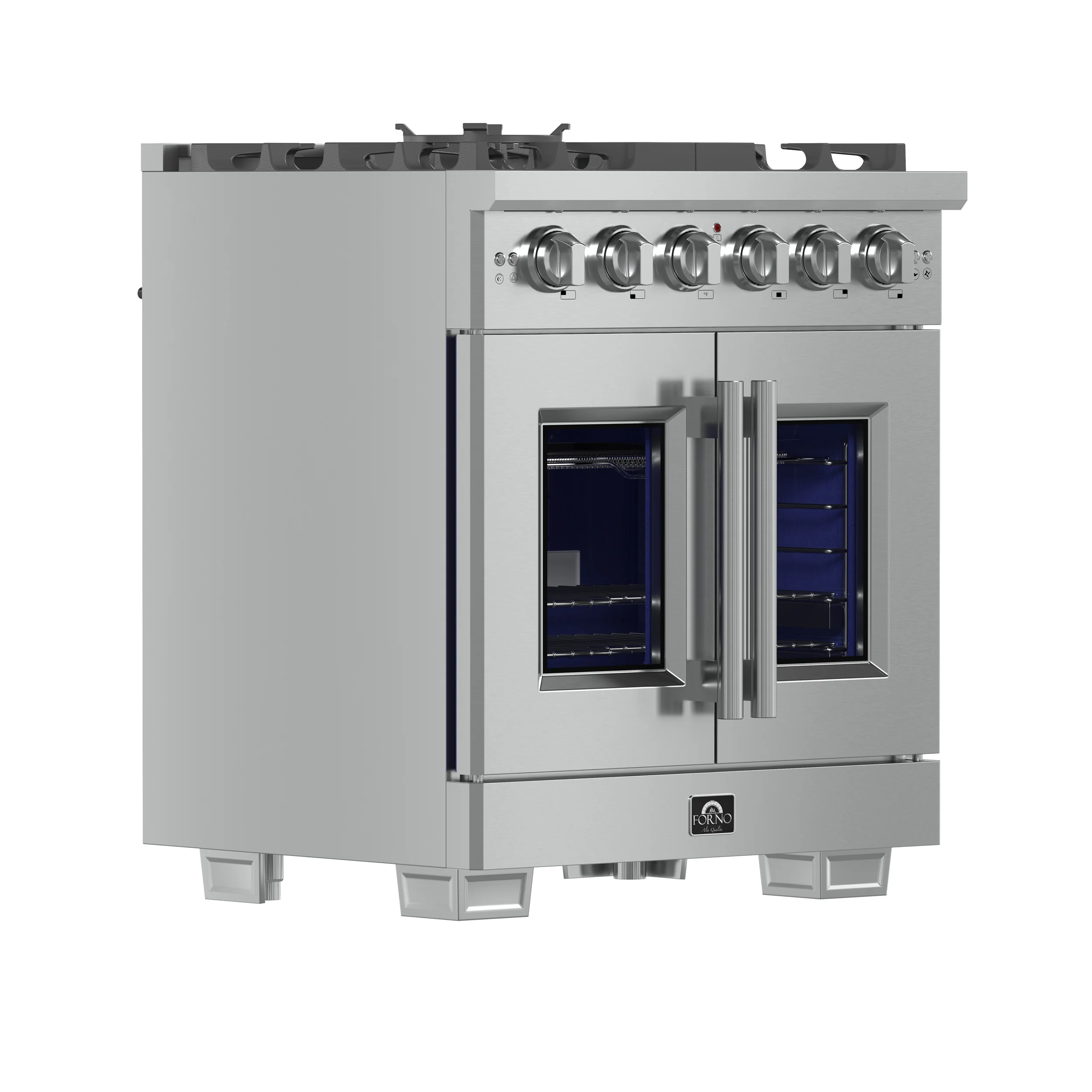 Forno Capriasca 30-Inch Freestanding French Door Gas Range, 4 Burners, Convection Oven, Energy Efficient - Image 3