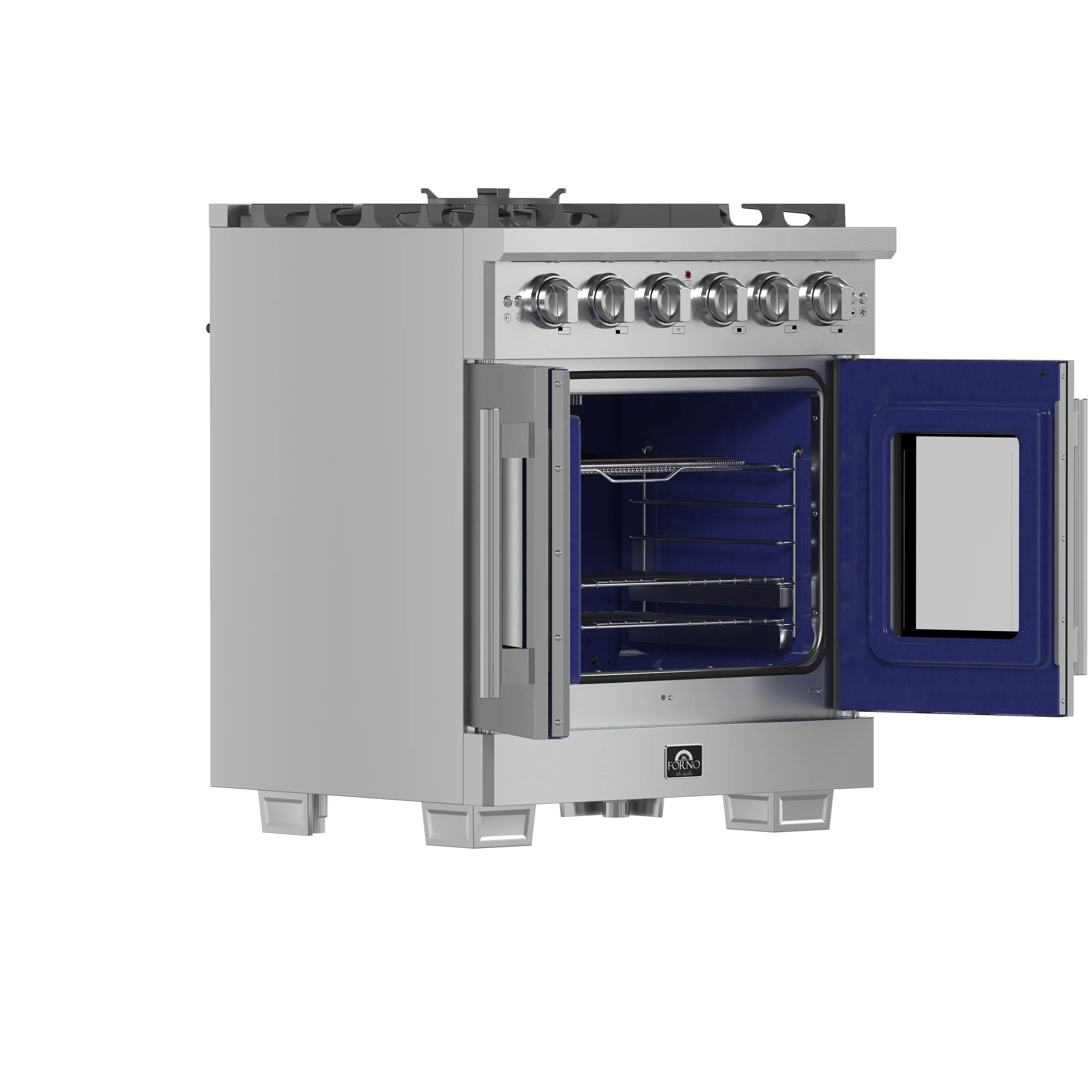Forno Capriasca 30-Inch Freestanding French Door Gas Range, 4 Burners, Convection Oven, Energy Efficient - Image 4