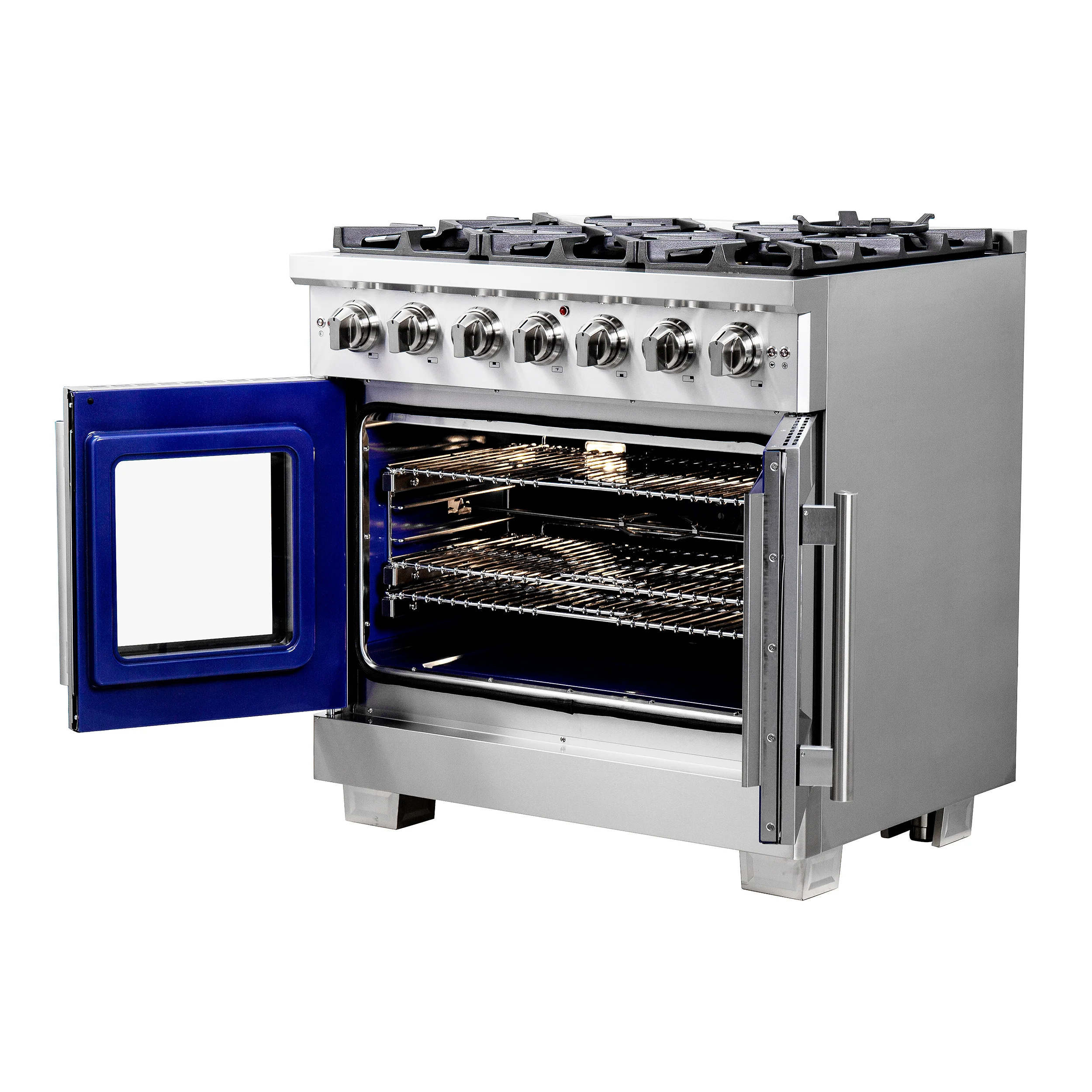 Forno Capriasca 36-Inch Freestanding French Door Gas Range, 6 Burners, Convection Oven, Energy Efficient - Image 10