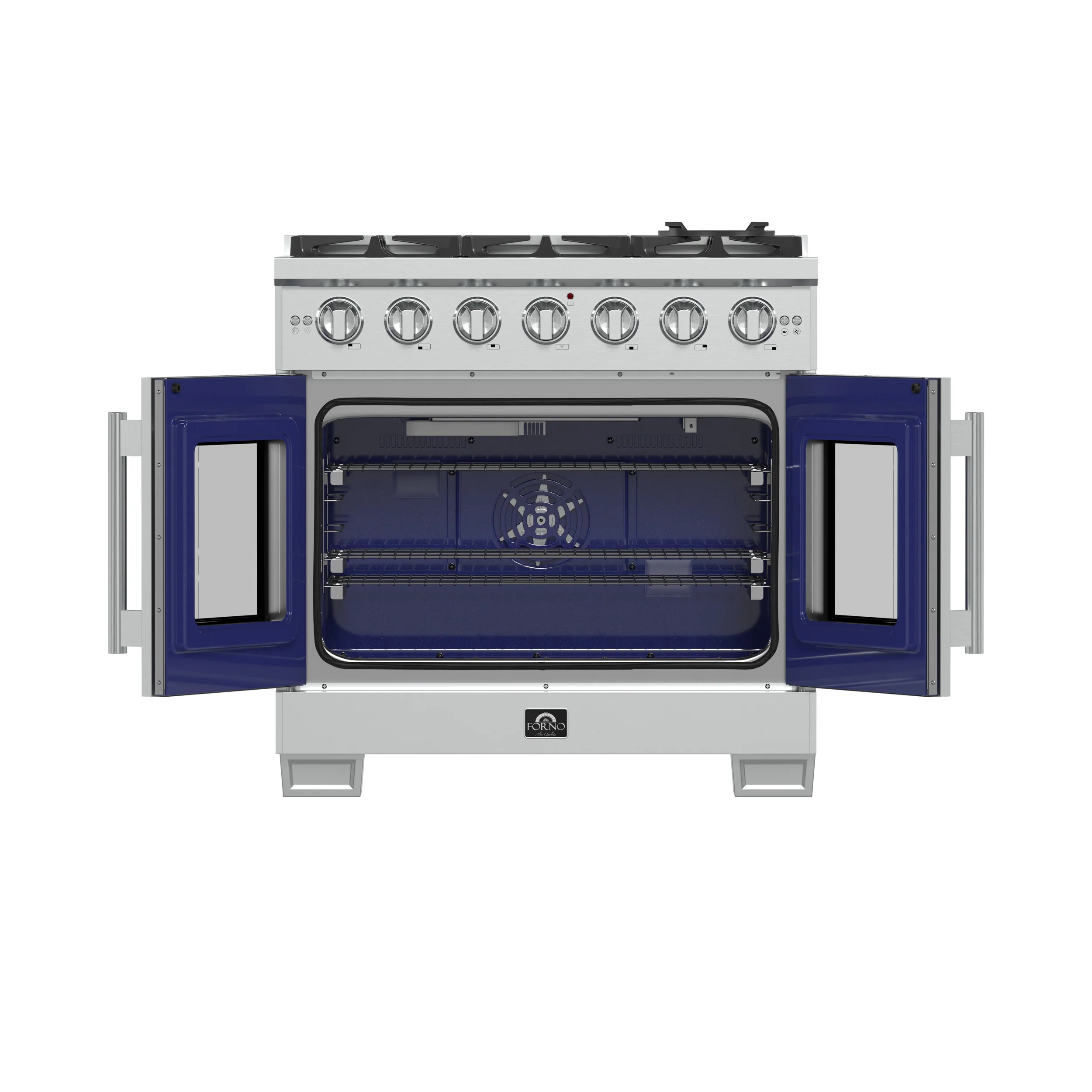 Forno Capriasca 36-Inch Freestanding French Door Gas Range, 6 Burners, Convection Oven, Energy Efficient - Image 2