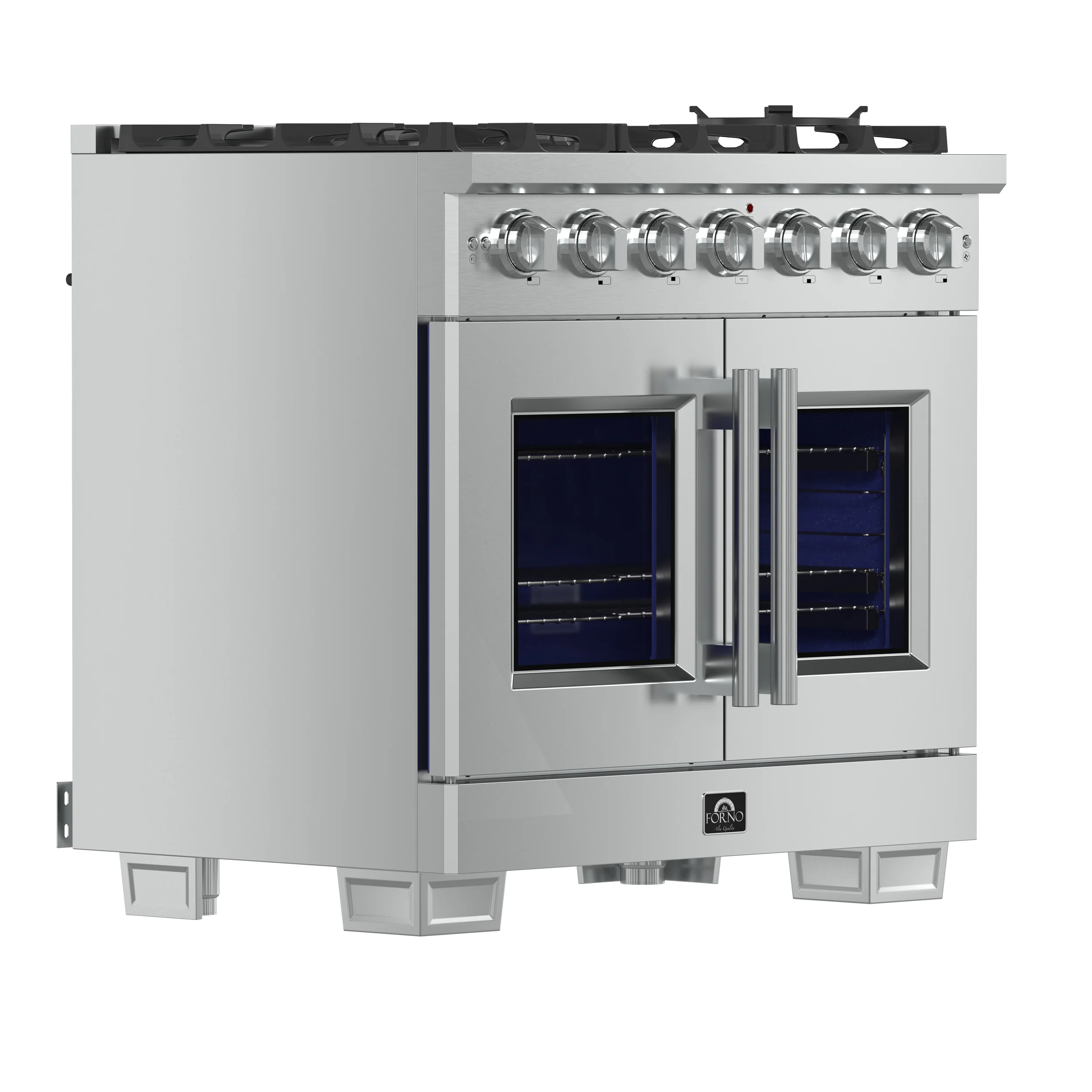Forno Capriasca 36-Inch Freestanding French Door Gas Range, 6 Burners, Convection Oven, Energy Efficient - Image 3
