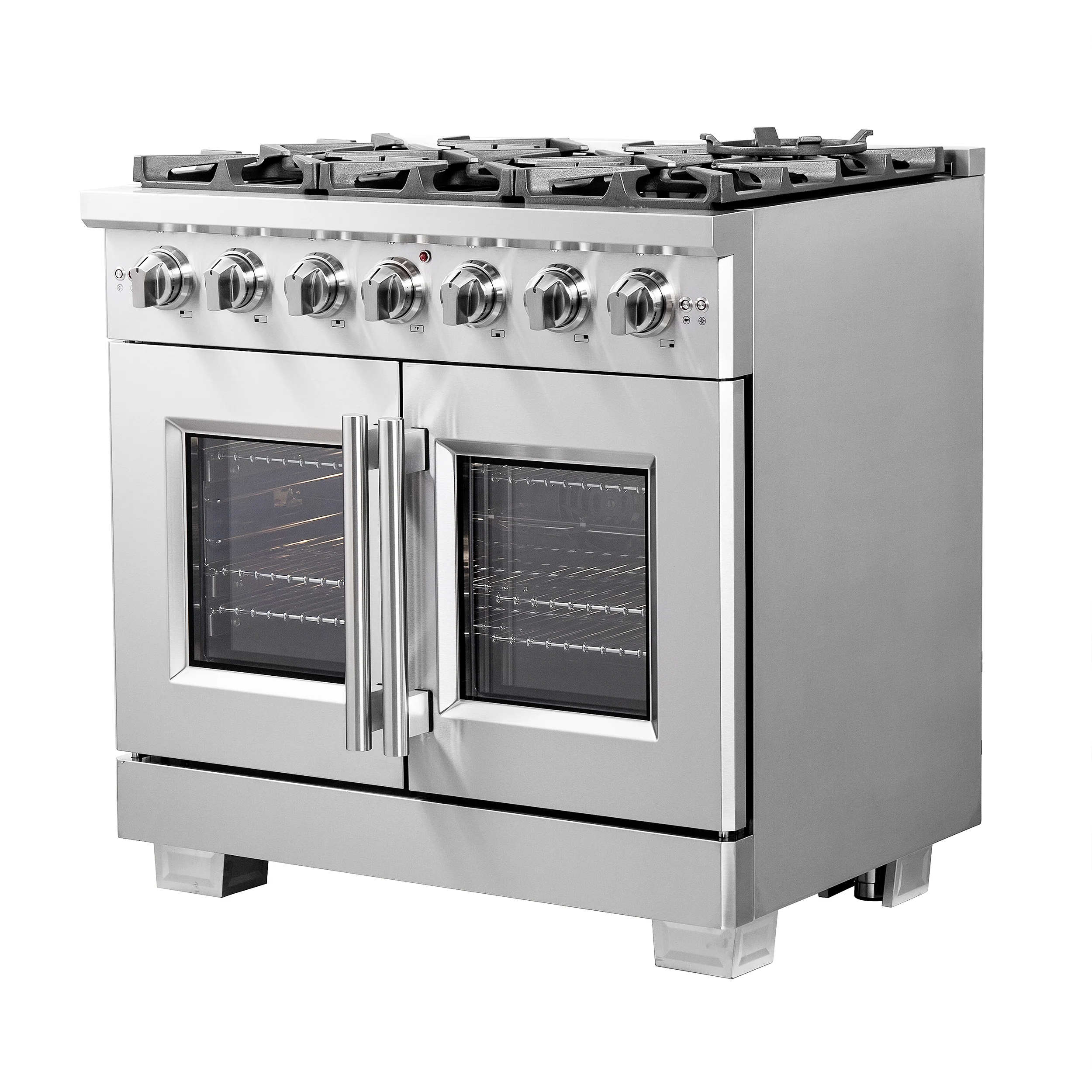 Forno Capriasca 36-Inch Freestanding French Door Gas Range, 6 Burners, Convection Oven, Energy Efficient - Image 7