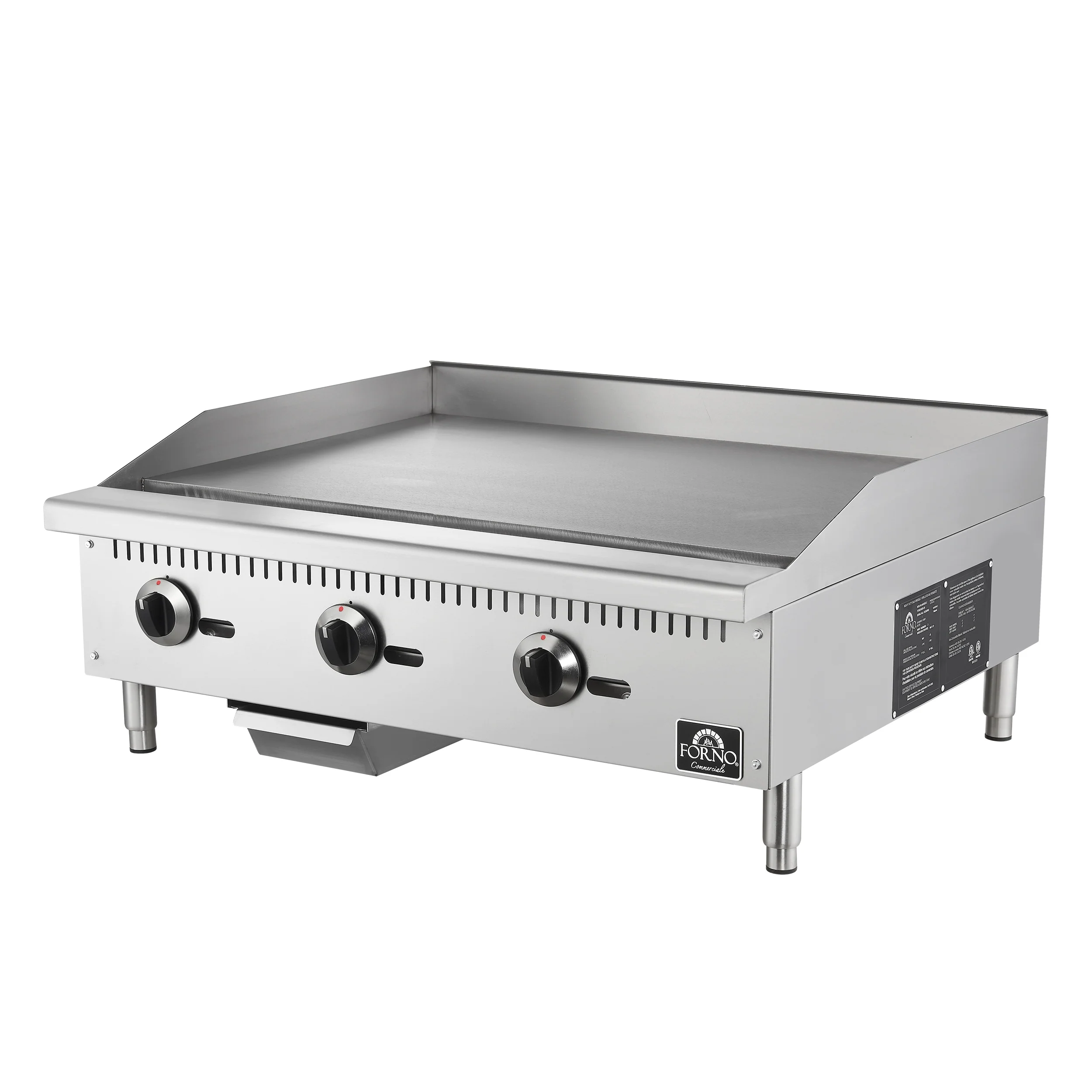 Forno Commerciale 36 Inch Gas Griddle, 3 Burners - Image 2