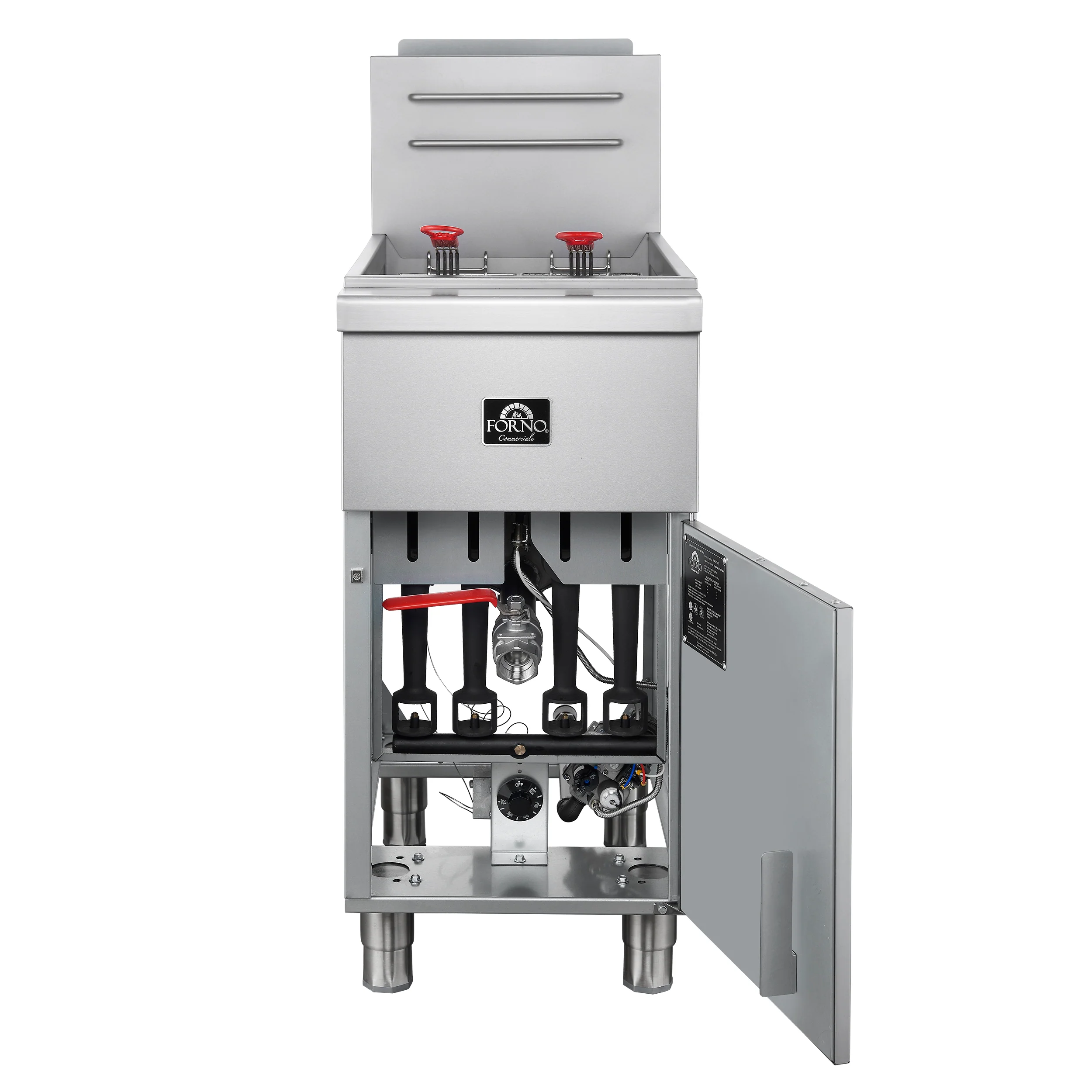 Forno Commerciale Natural Gas Deep Fryer, 4 Burners 120,000 BTU, 50 lbs Oil Capacity - Image 2