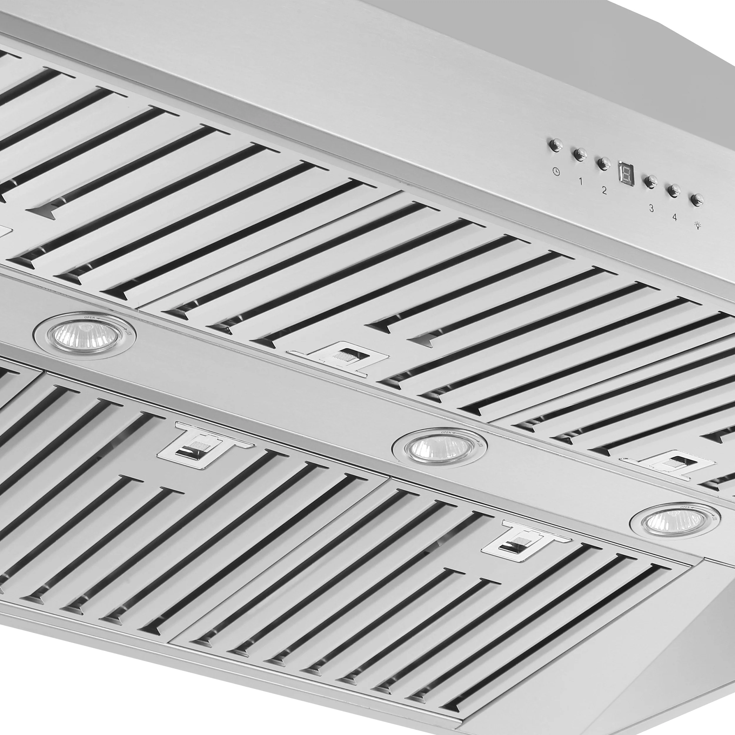 Forno Coppito 48-Inch Island Range Hood, Stainless Steel, LED Lighting, Adjustable Fan Speeds - Image 2