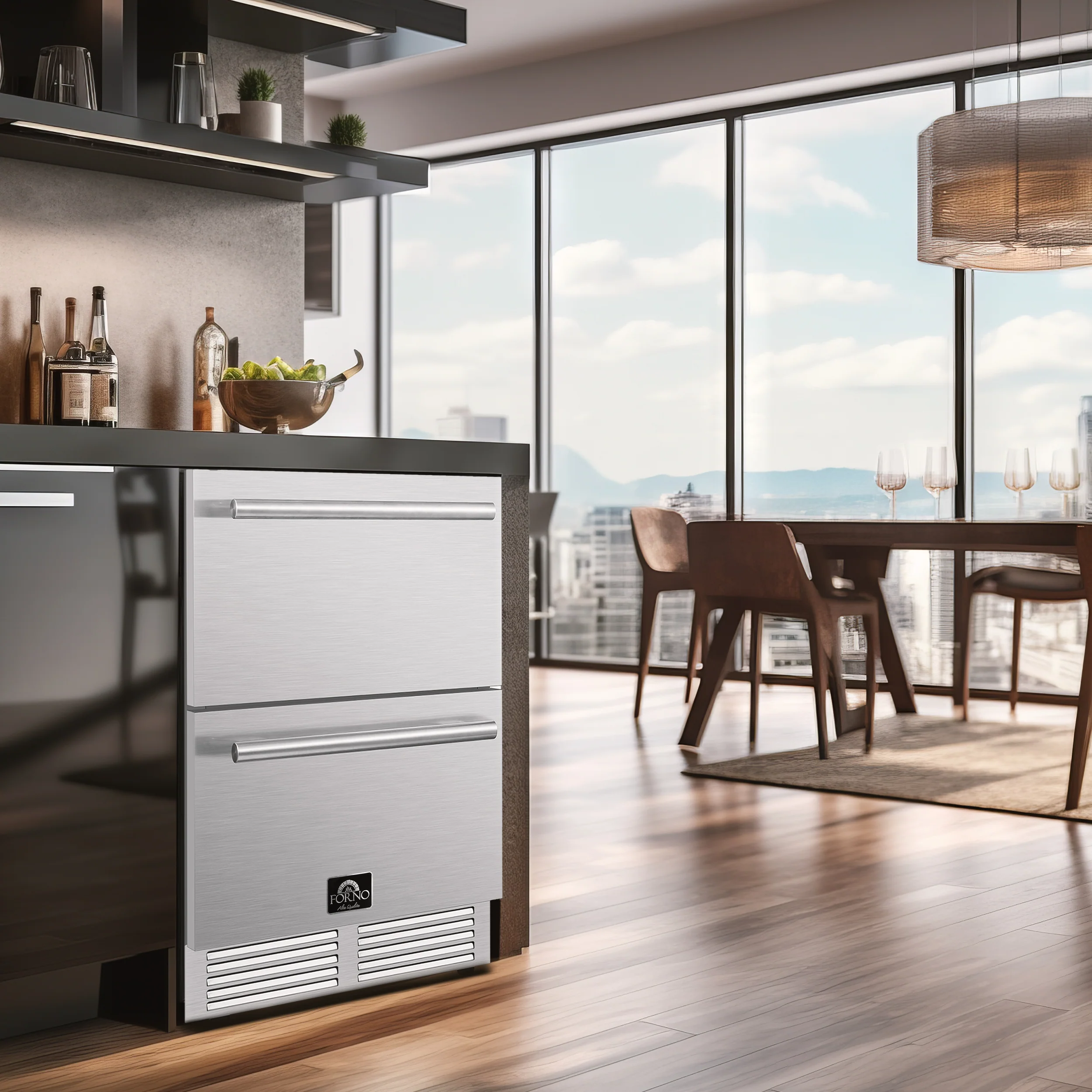 Forno Cosenza 24" Built-In Indoor/Outdoor Drawer Freezer with Ice Maker, 4.69 cu.ft. - Image 7