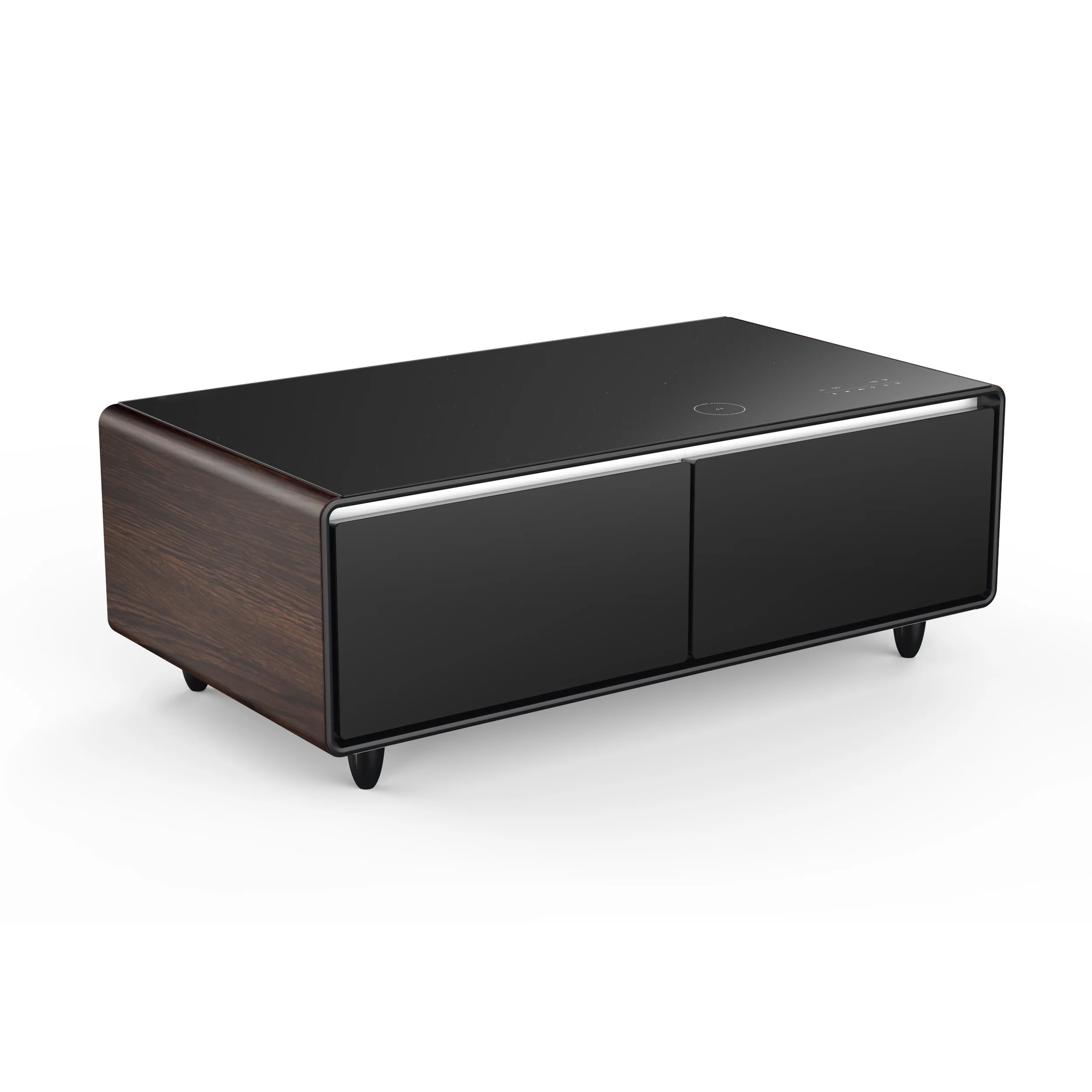Forno Evoluto Tavolo 51-Inch Smart Coffee Table with Wood-Accent Sides – Dual Cooling Zones, Wireless Charging Pad & Built-In Bluetooth Speakers - Image 4