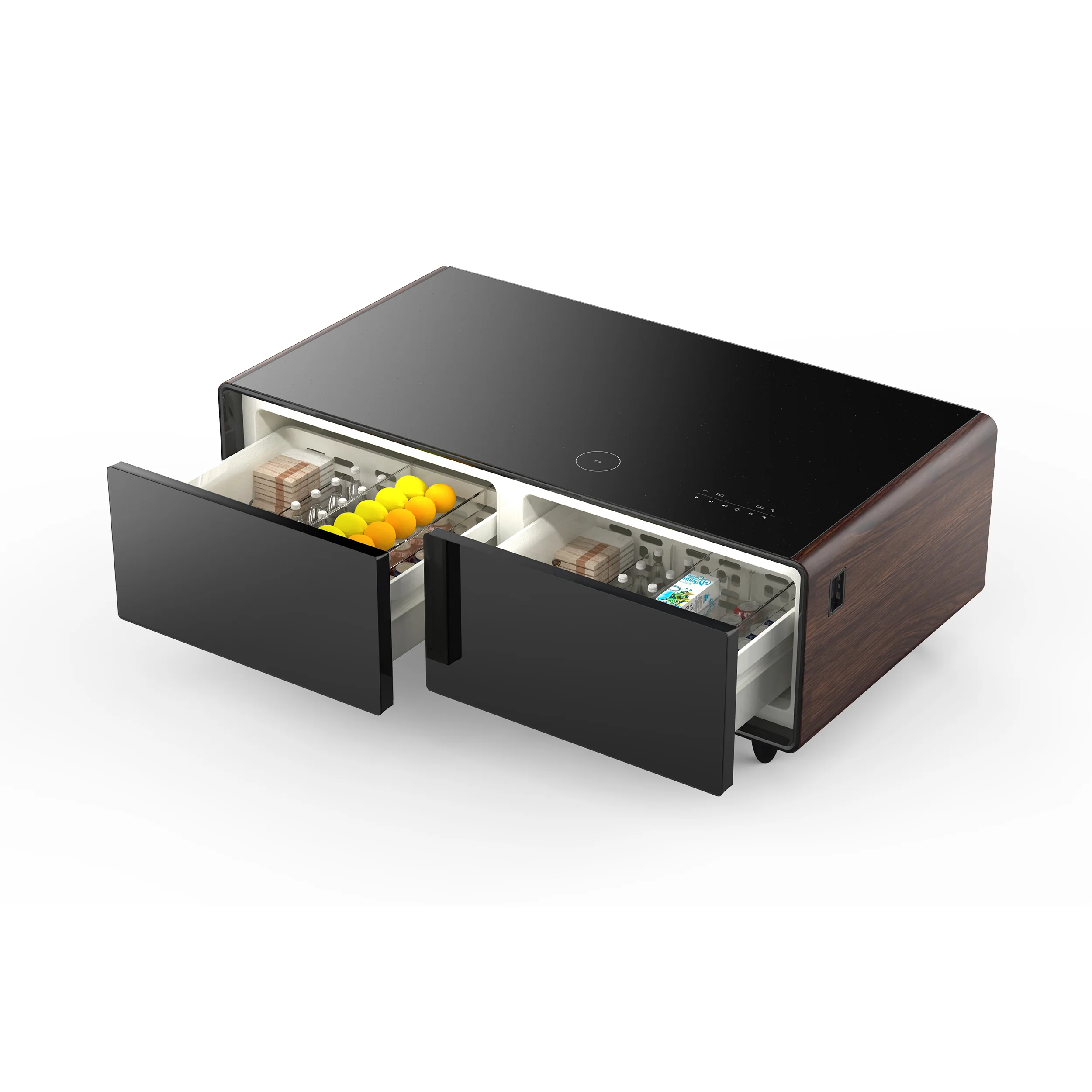 Forno Evoluto Tavolo 51-Inch Smart Coffee Table with Wood-Accent Sides – Dual Cooling Zones, Wireless Charging Pad & Built-In Bluetooth Speakers - Image 5