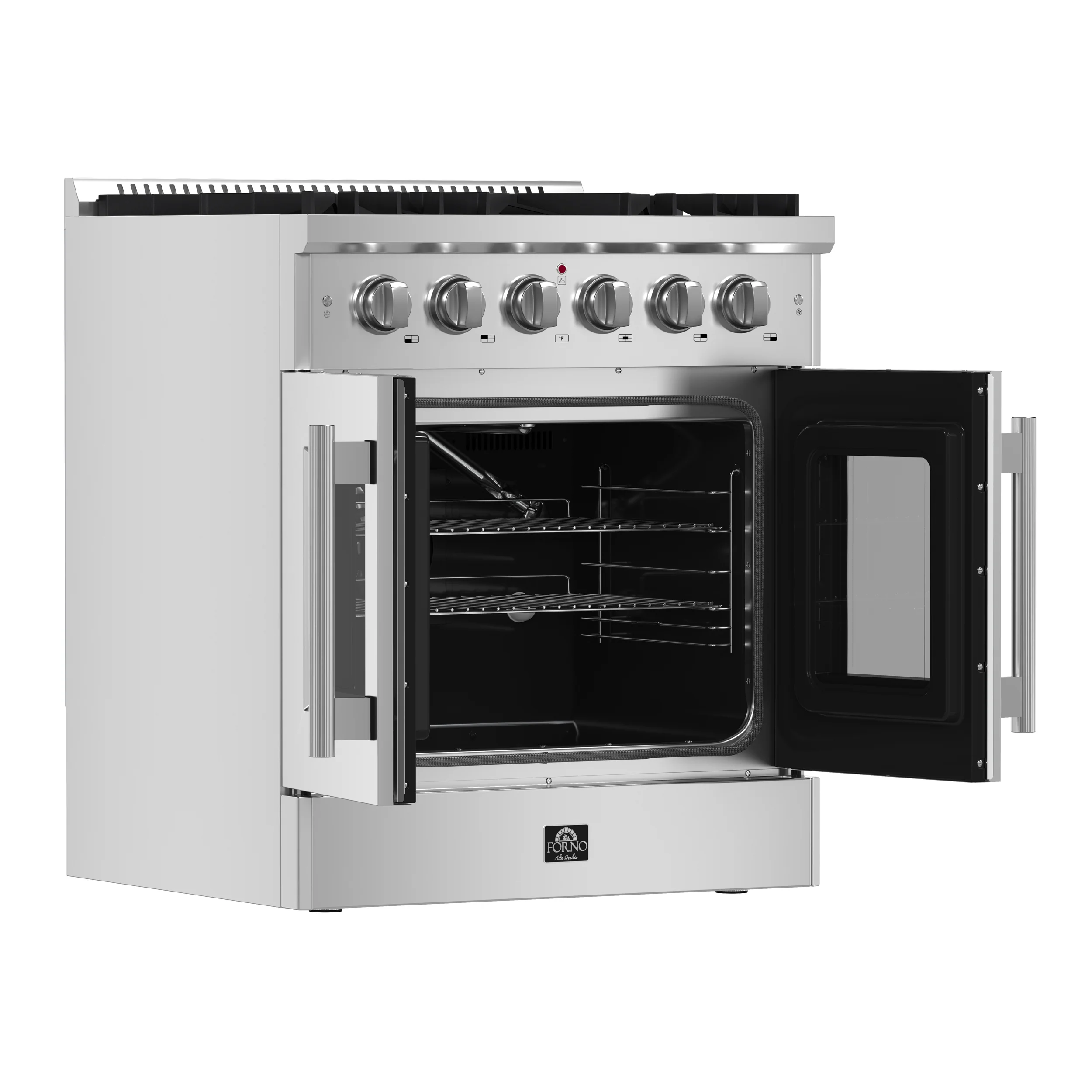 Forno Galiano 30-Inch Freestanding French Door Gas Range, 4 Burners, Convection Oven, Energy Efficient - Image 4