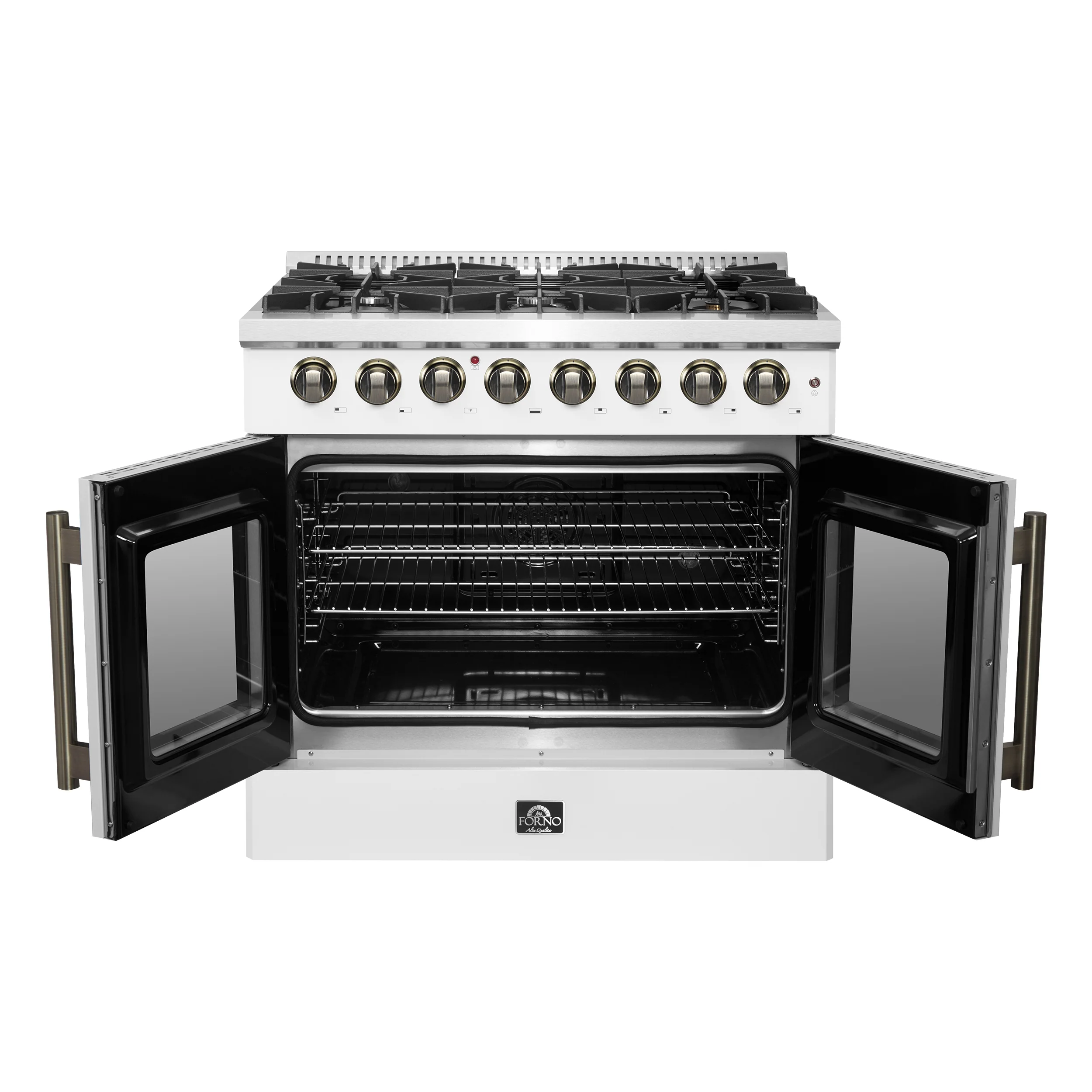 Forno Galiano 36-inch Freestanding French Door Dual Fuel Range White - Image 2