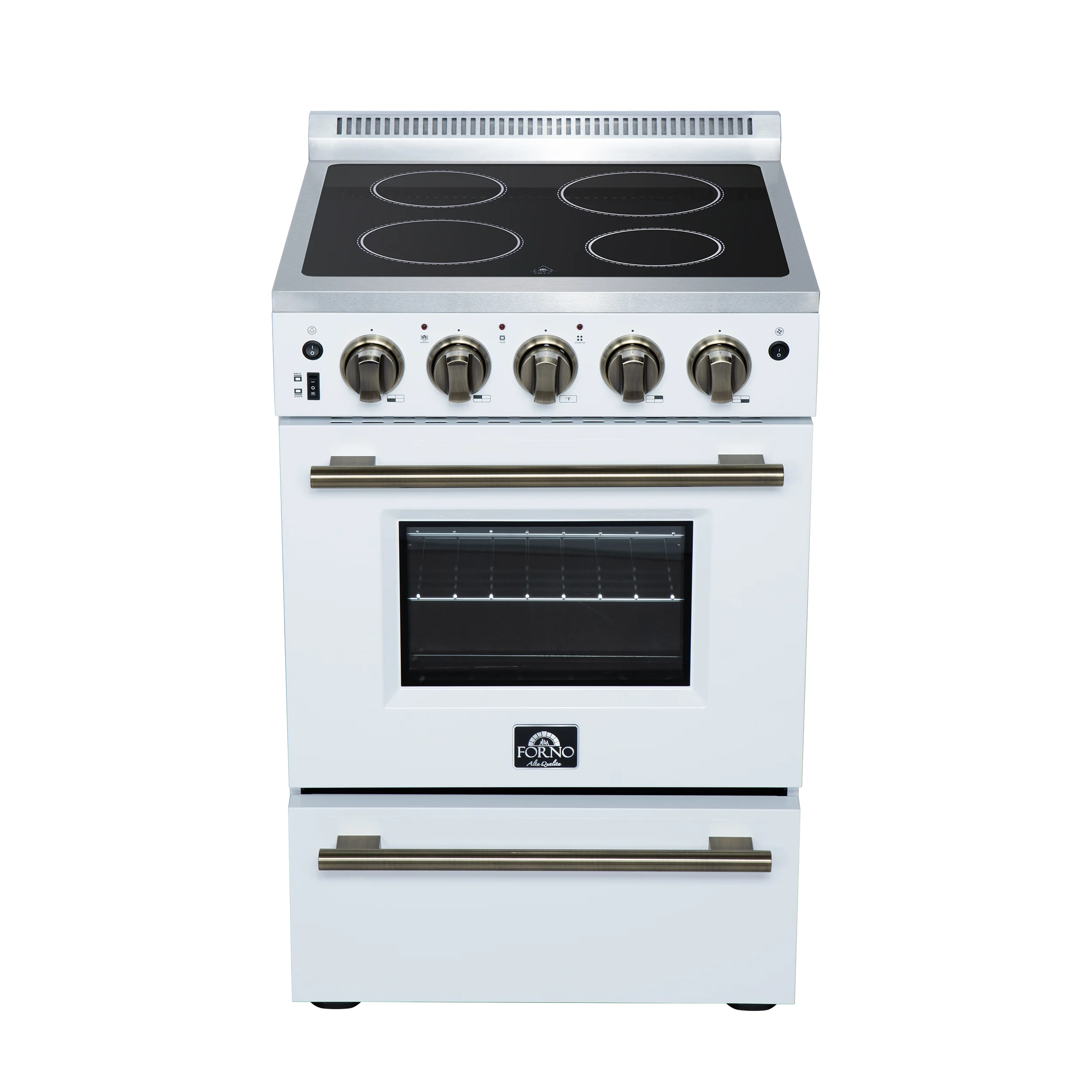 Forno Loiano 24 Inch Freestanding Electric Range in White, Canada Version, Plug and Cord Included - Image 2