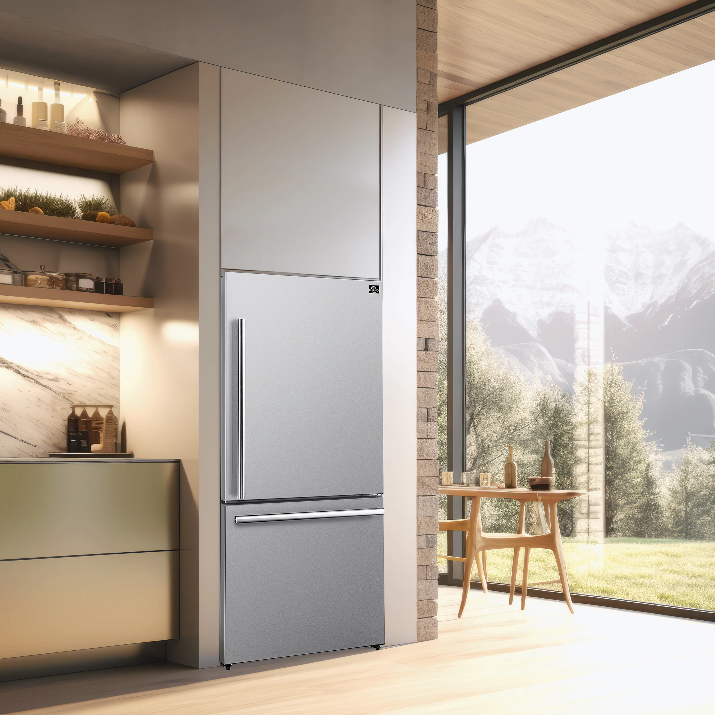 FORNO Premium 2-Piece Kitchen Bundle - Leonardo Espresso 30" Stainless Steel Range, 31" Stainless Steel Refrigerator - FBDL-003-01CA - Image 5