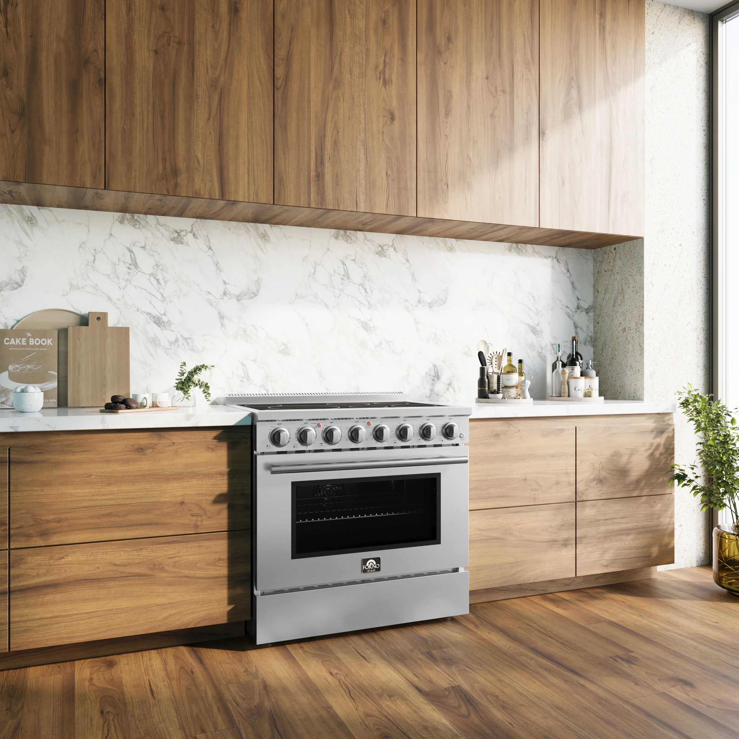 Forno Paolo 36 Inch Freestanding Electric Range, Stainless Steel, 5.44 cu.ft, True Convection Oven, Energy Efficient - Image 12