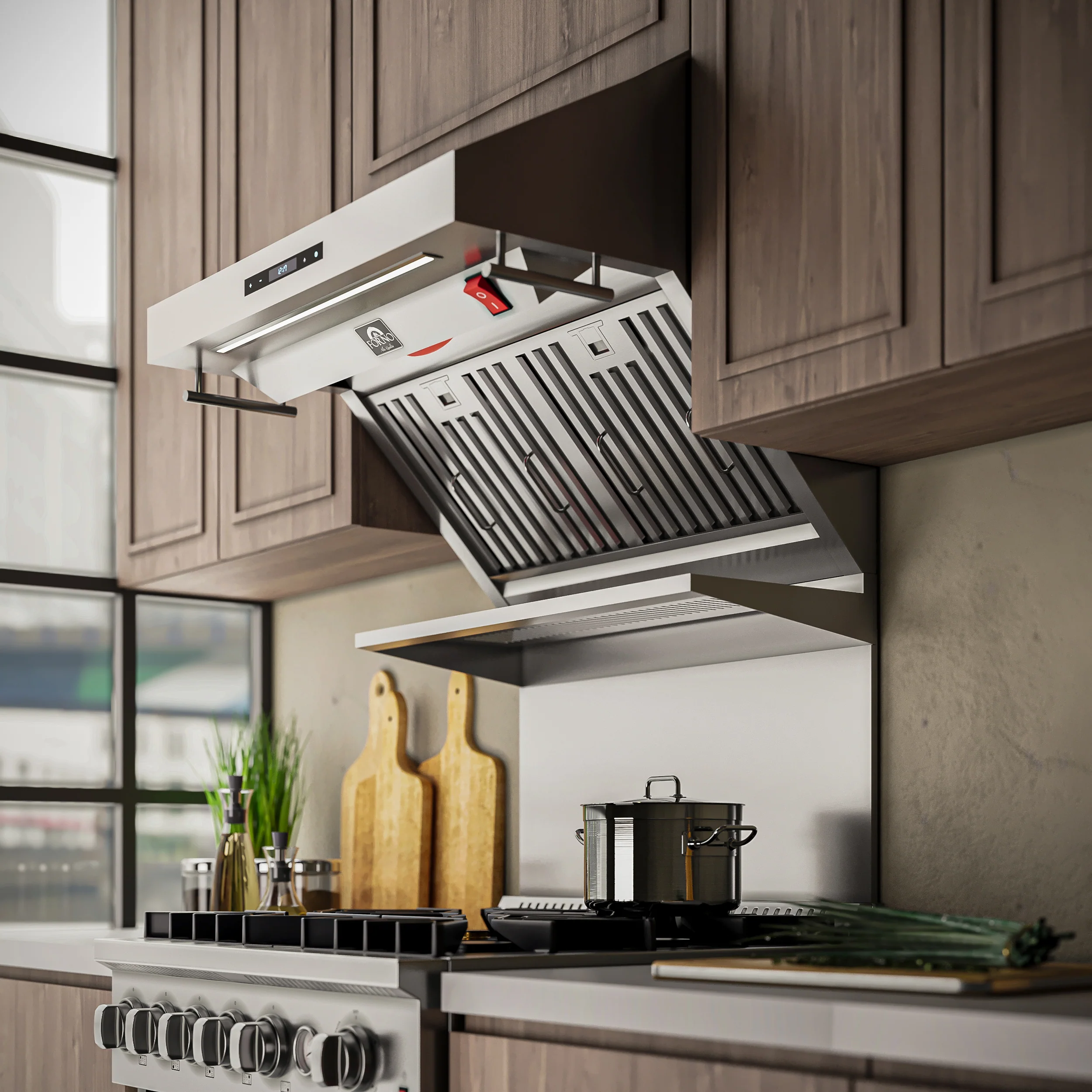 Forno Savona 30-Inch Wall Mount Range Hood, Baffle Filters, Backsplash Included - Image 11