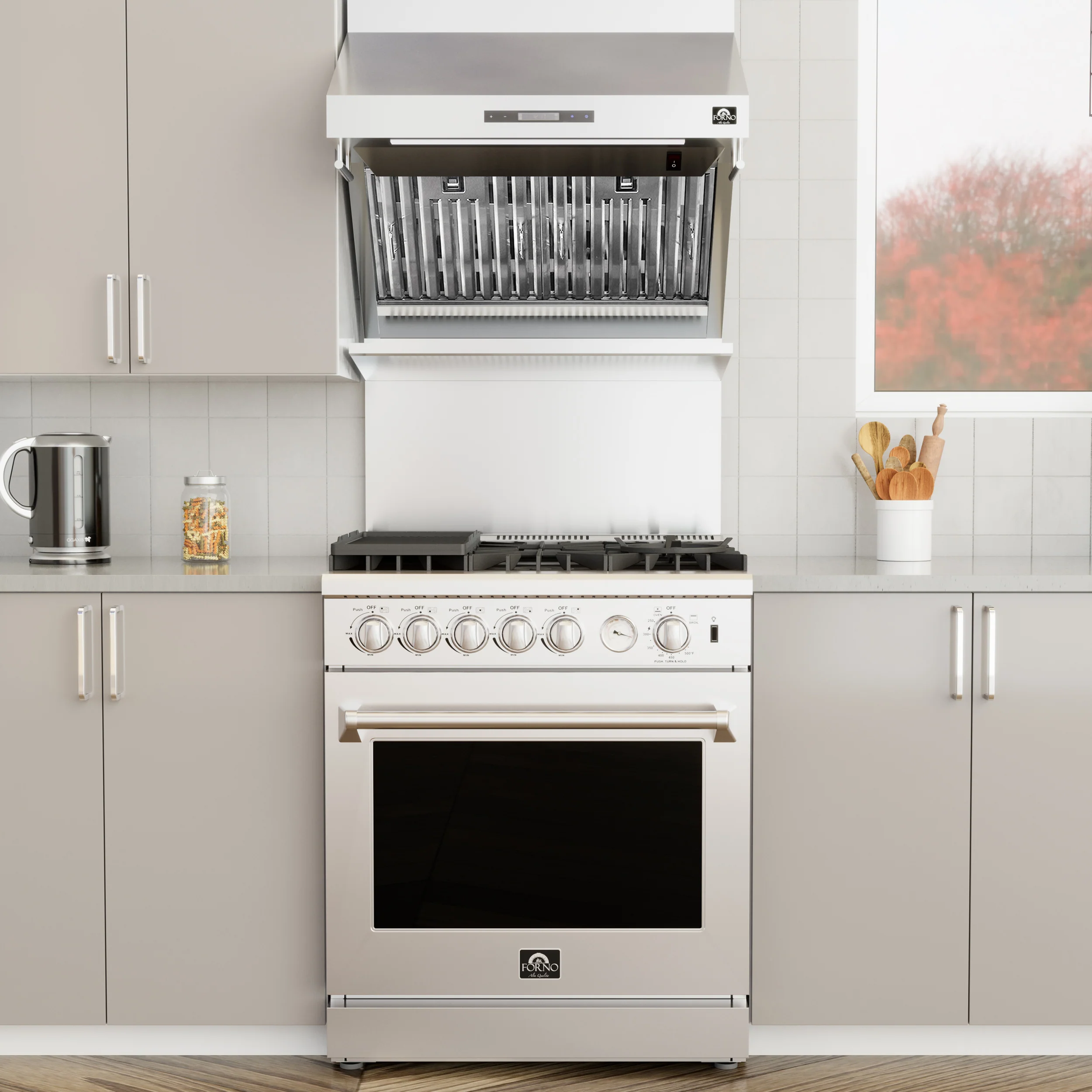 Forno Savona 30-Inch Wall Mount Range Hood, Baffle Filters, Backsplash Included - Image 12