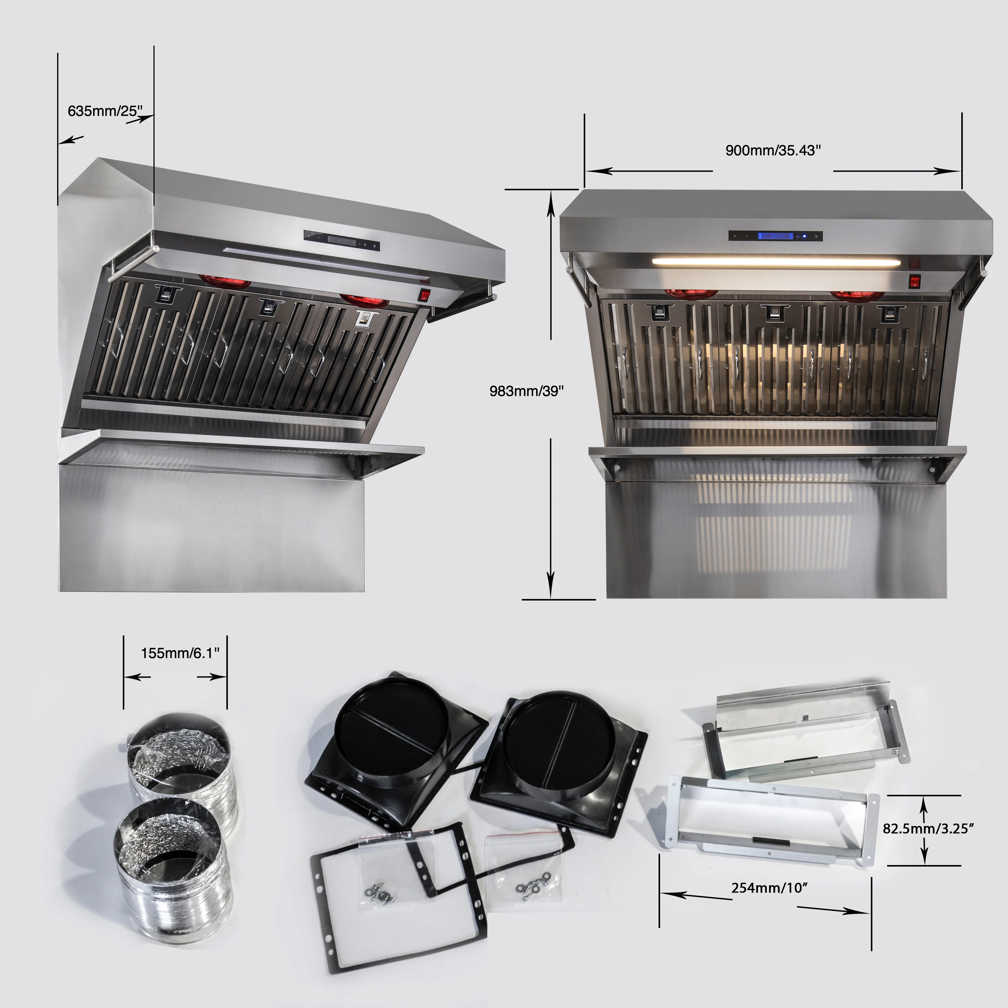 Forno Savona 36-Inch Wall Mount Range Hood, Baffle Filters, Backsplash Included - Image 10