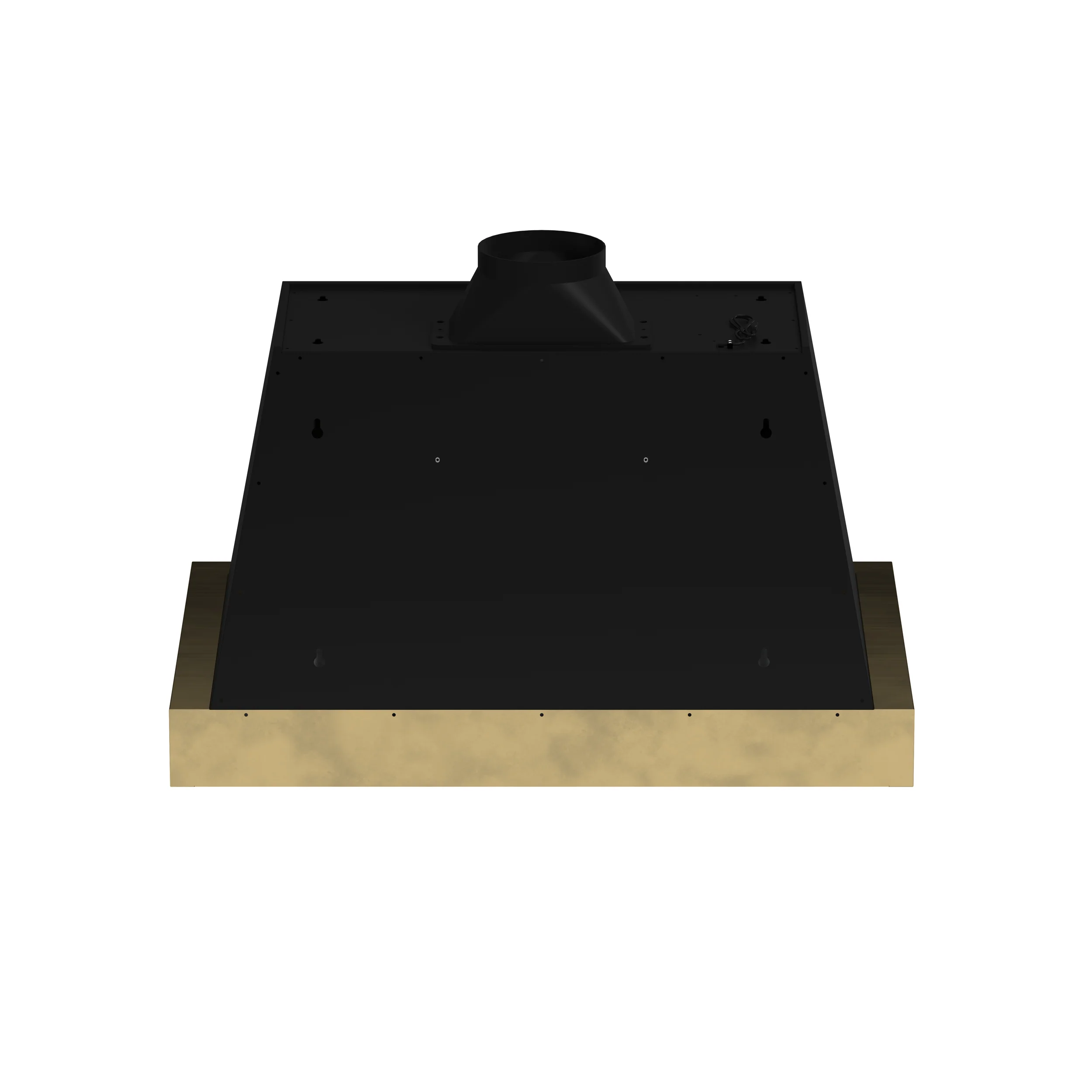 Forno Vittorio 36-Inch Wall Mount Range Hood, Black with Antique Brass Trim, 600 CFM Airflow, Dishwasher-Safe Baffle Filters, Remote Control, 3-Speed Fan, Bright LED Lighting. - Image 4