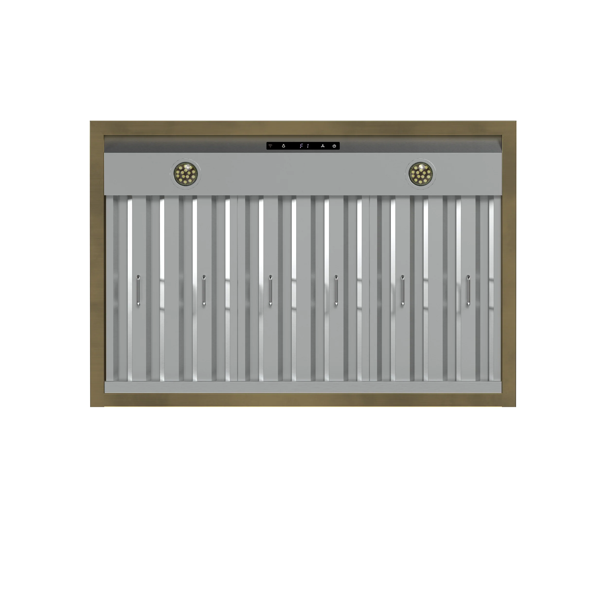 Forno Vittorio 36-Inch Wall Mount Range Hood, Black with Antique Brass Trim, 600 CFM Airflow, Dishwasher-Safe Baffle Filters, Remote Control, 3-Speed Fan, Bright LED Lighting. - Image 5