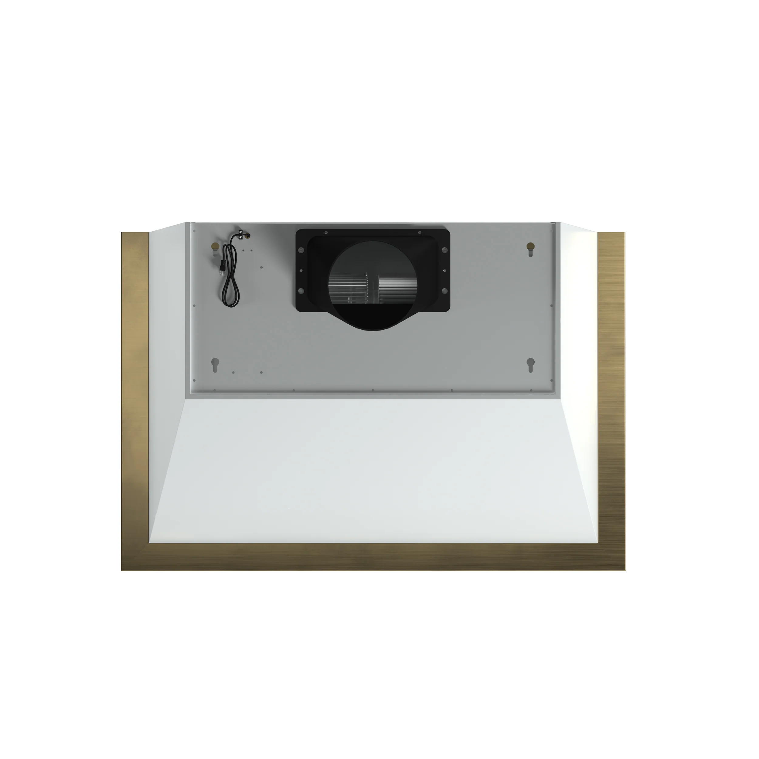 Forno Vittorio 36-Inch Wall Mount Range Hood, White with Antique Brass Trim, 600 CFM Airflow, Dishwasher-Safe Baffle Filters, Remote Control, 3-Speed Fan, Bright LED Lighting. - Image 11