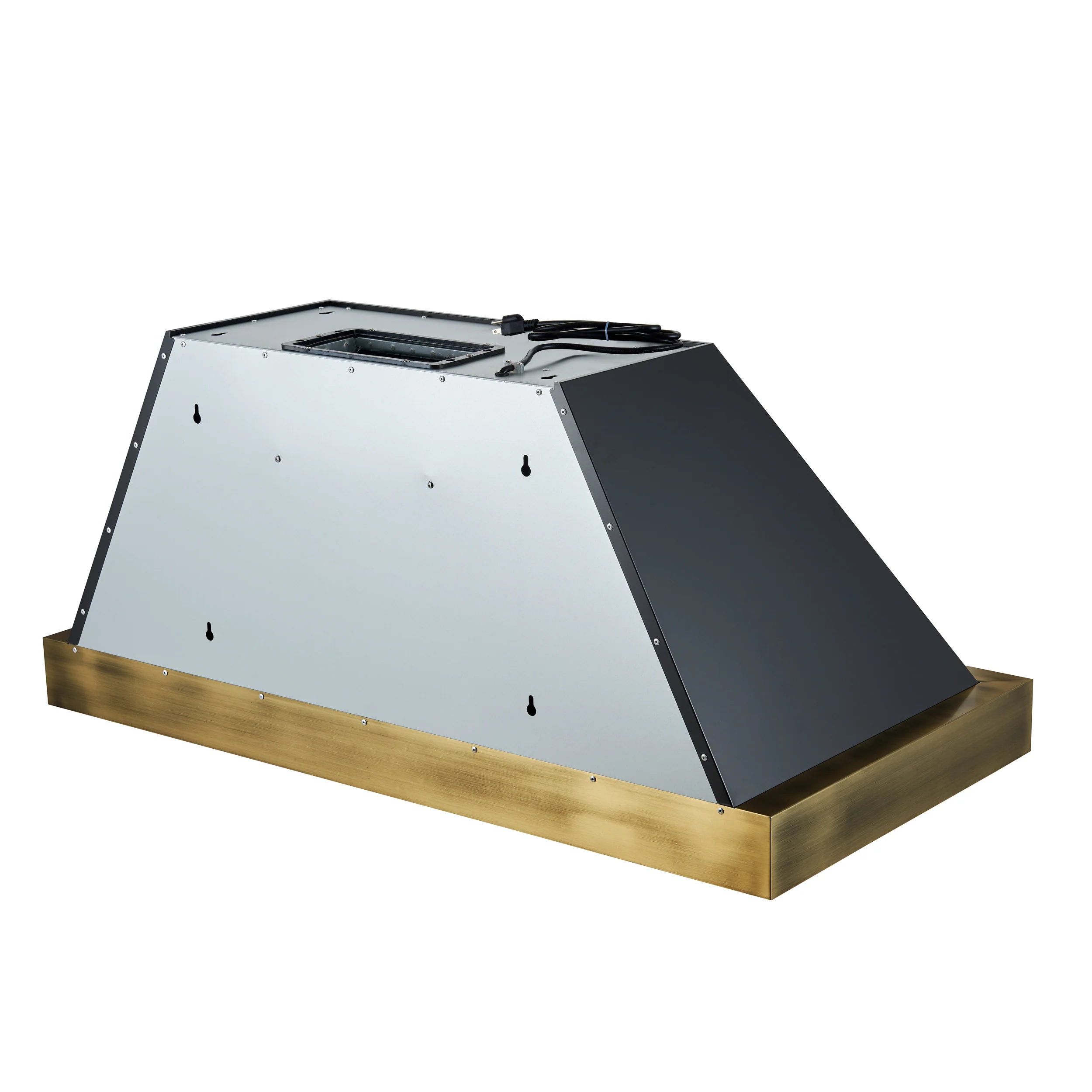 Forno Vittorio 48-Inch Wall Mount Range Hood, Black with Antique Brass Trim, 600 CFM Airflow, Dishwasher-Safe Baffle Filters, Remote Control, 3-Speed Fan, Bright LED Lighting. - Image 10