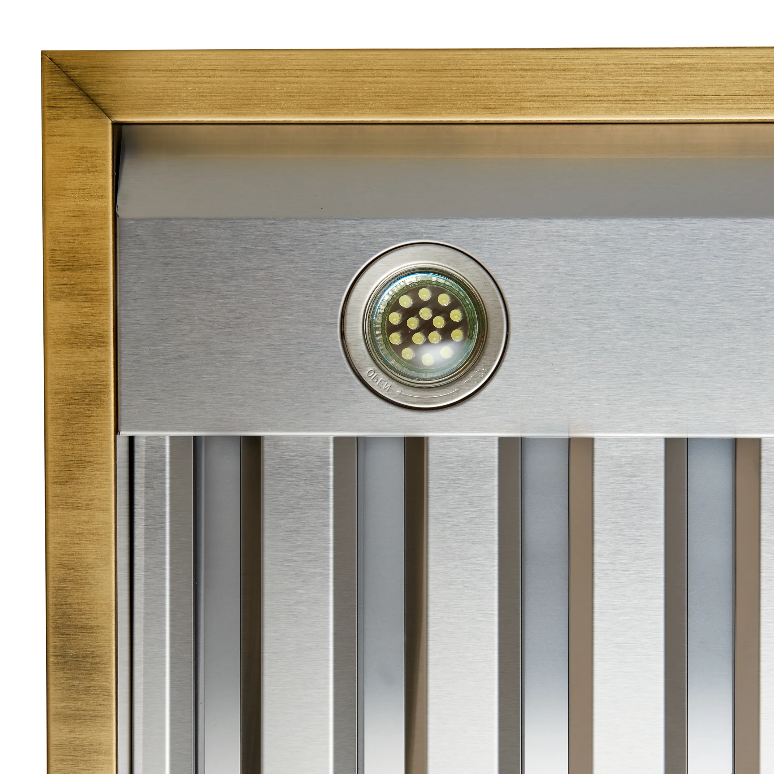 Forno Vittorio 48-Inch Wall Mount Range Hood, Black with Antique Brass Trim, 600 CFM Airflow, Dishwasher-Safe Baffle Filters, Remote Control, 3-Speed Fan, Bright LED Lighting. - Image 7
