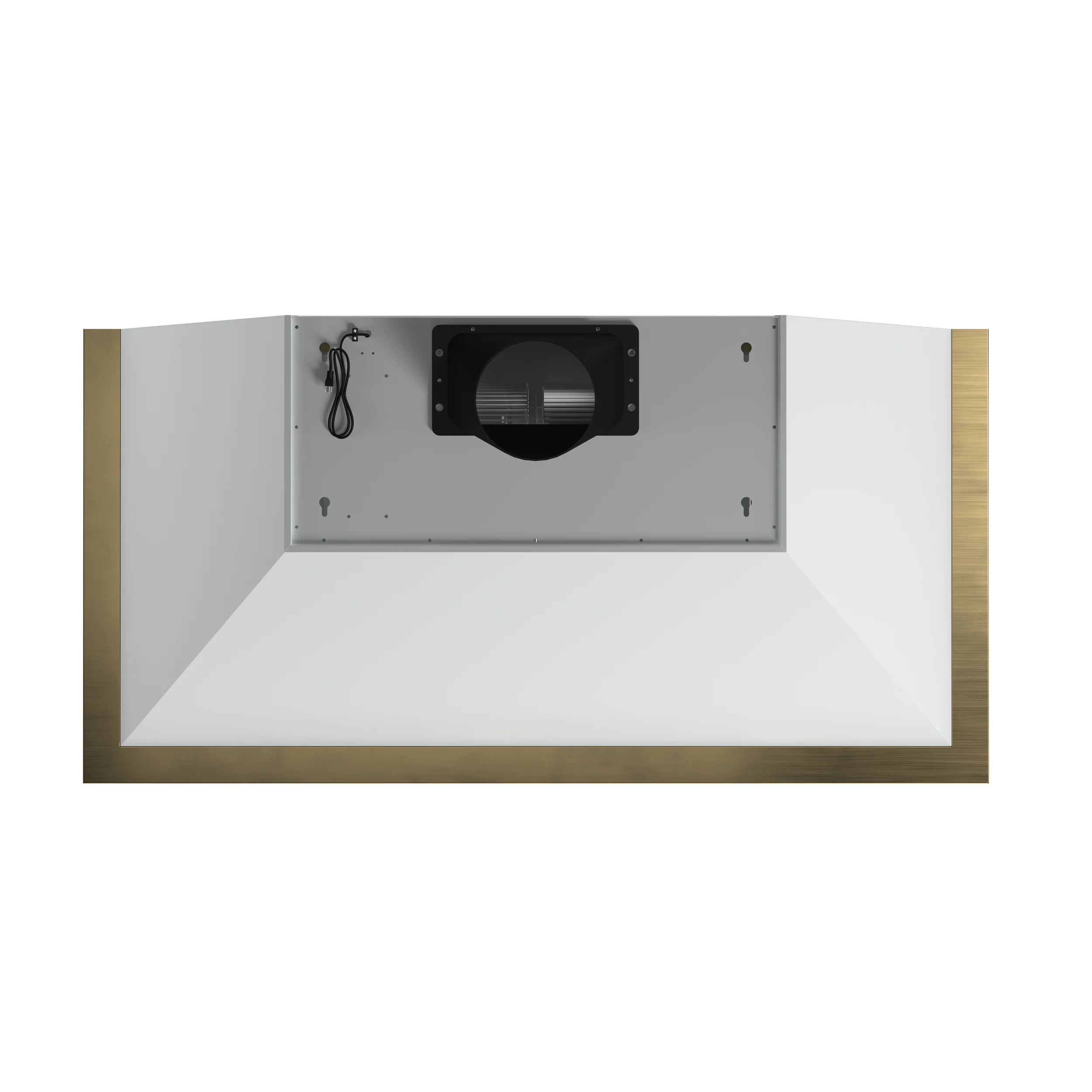 Forno Vittorio 48-Inch Wall Mount Range Hood, White with Antique Brass Trim, 600 CFM Airflow, Dishwasher-Safe Baffle Filters, Remote Control, 3-Speed Fan, Bright LED Lighting - Image 11