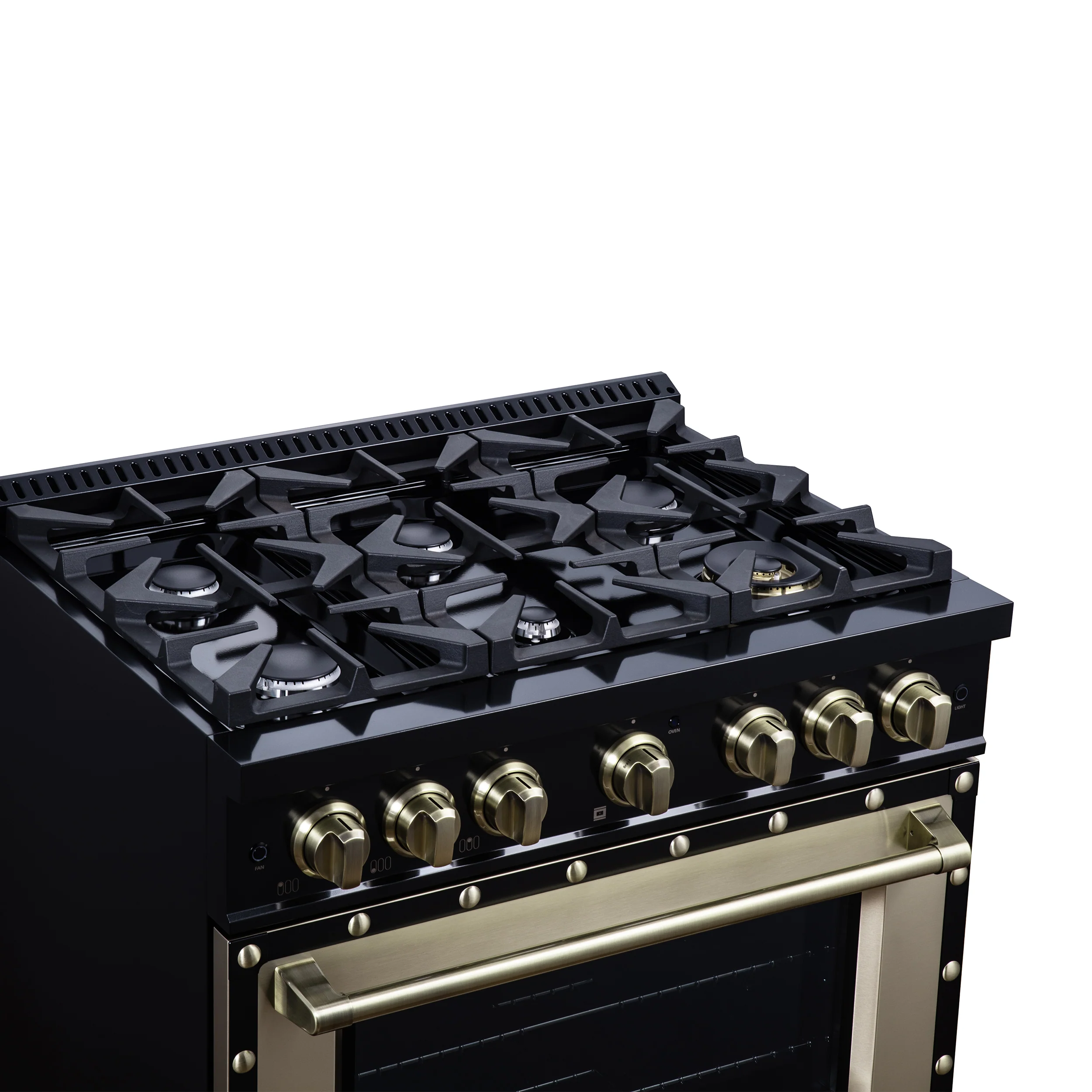 Valente 36" Dual Fuel Range in Black, 6 Sealed Burners, 71 000 BTU Cooktop Output , 5.2 Cu.Ft. convection Oven, Telescopic Racks - Image 9