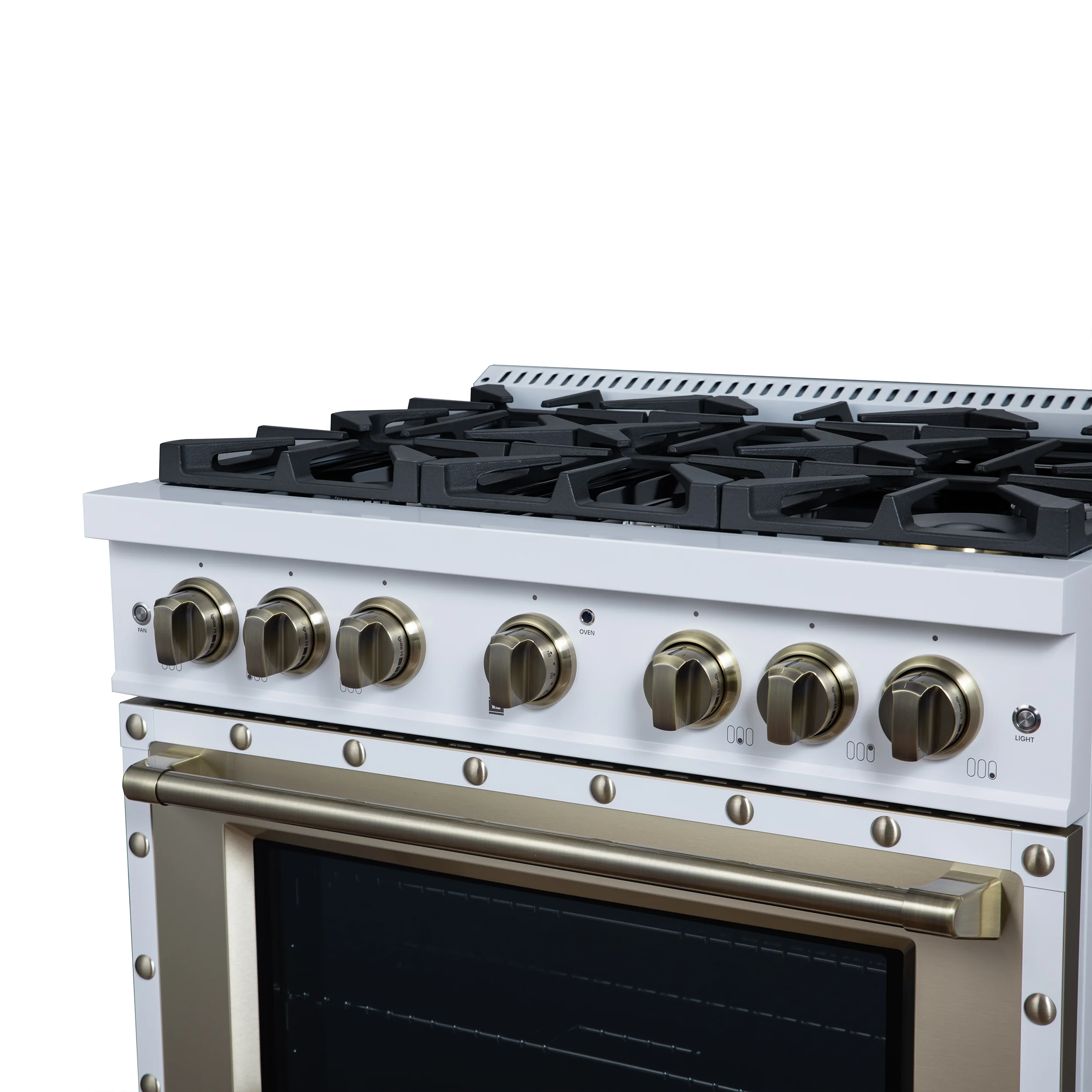 Valente 36" Gas Range in White, 6 Sealed Burnes, 71 000 BTU Cooktop Output , 5.2 Cu.Ft. convection Oven, Telescopic Racks - Image 8