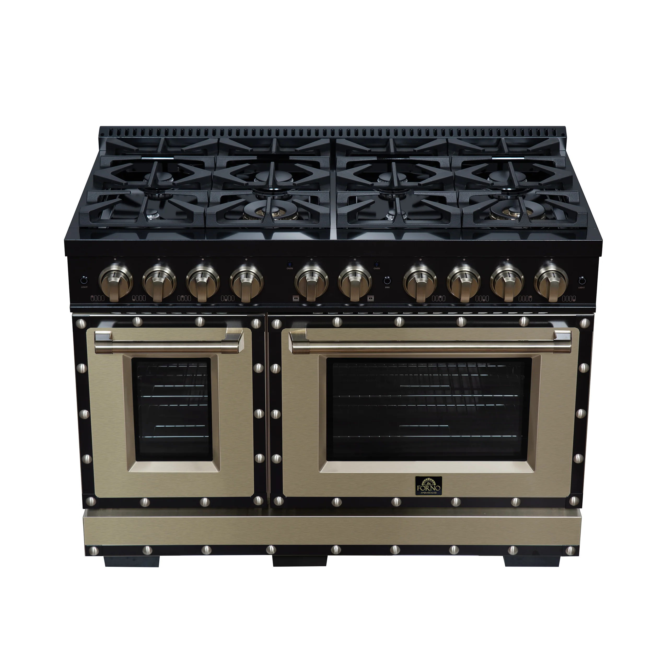Valente 48" Gas Range in Black, 8 Sealed Burnes, 94 000 BTU Cooktop Output, 6.7 Cu.Ft. Double Oven, Telescopic Racks - Image 10