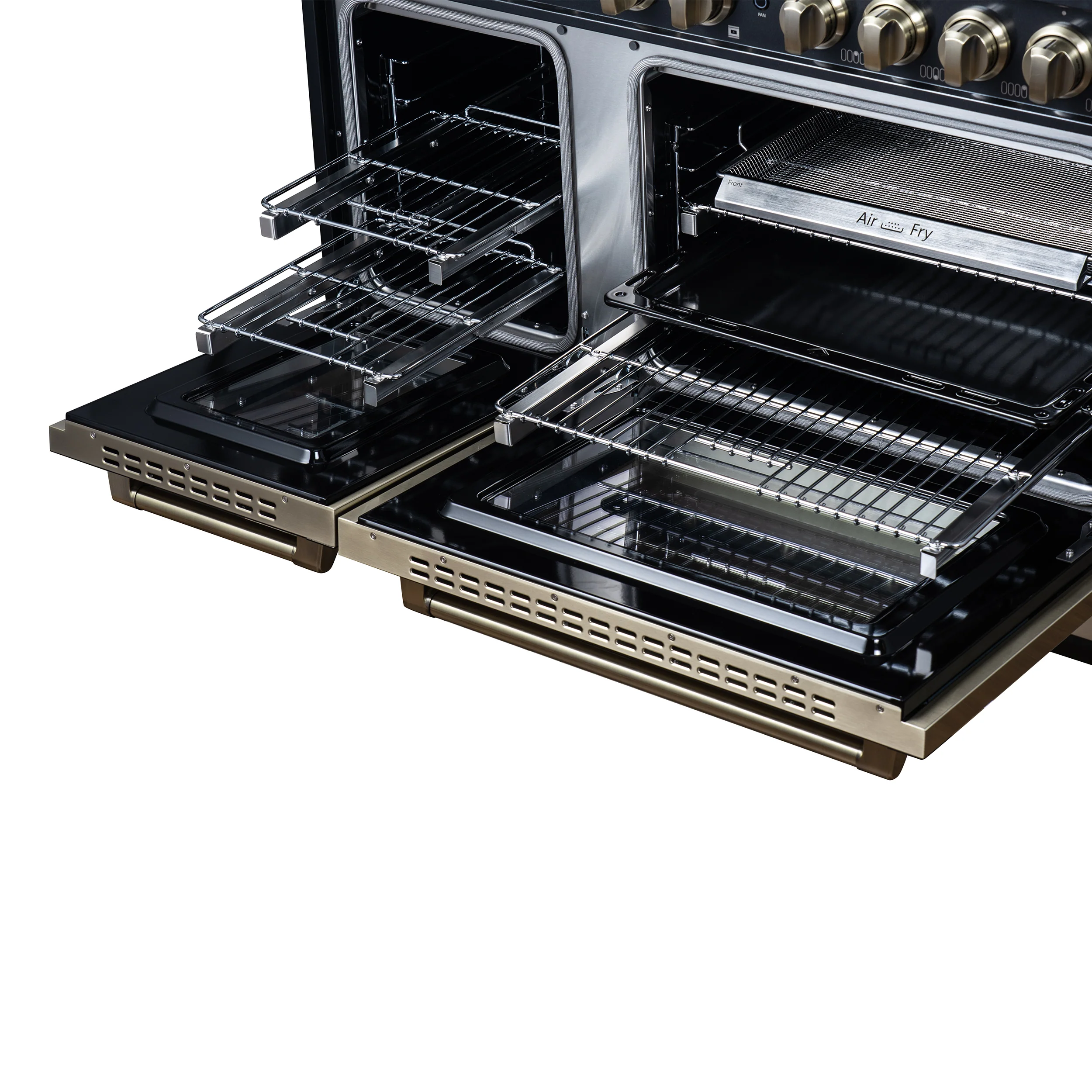 Valente 48" Gas Range in Black, 8 Sealed Burnes, 94 000 BTU Cooktop Output, 6.7 Cu.Ft. Double Oven, Telescopic Racks - Image 13