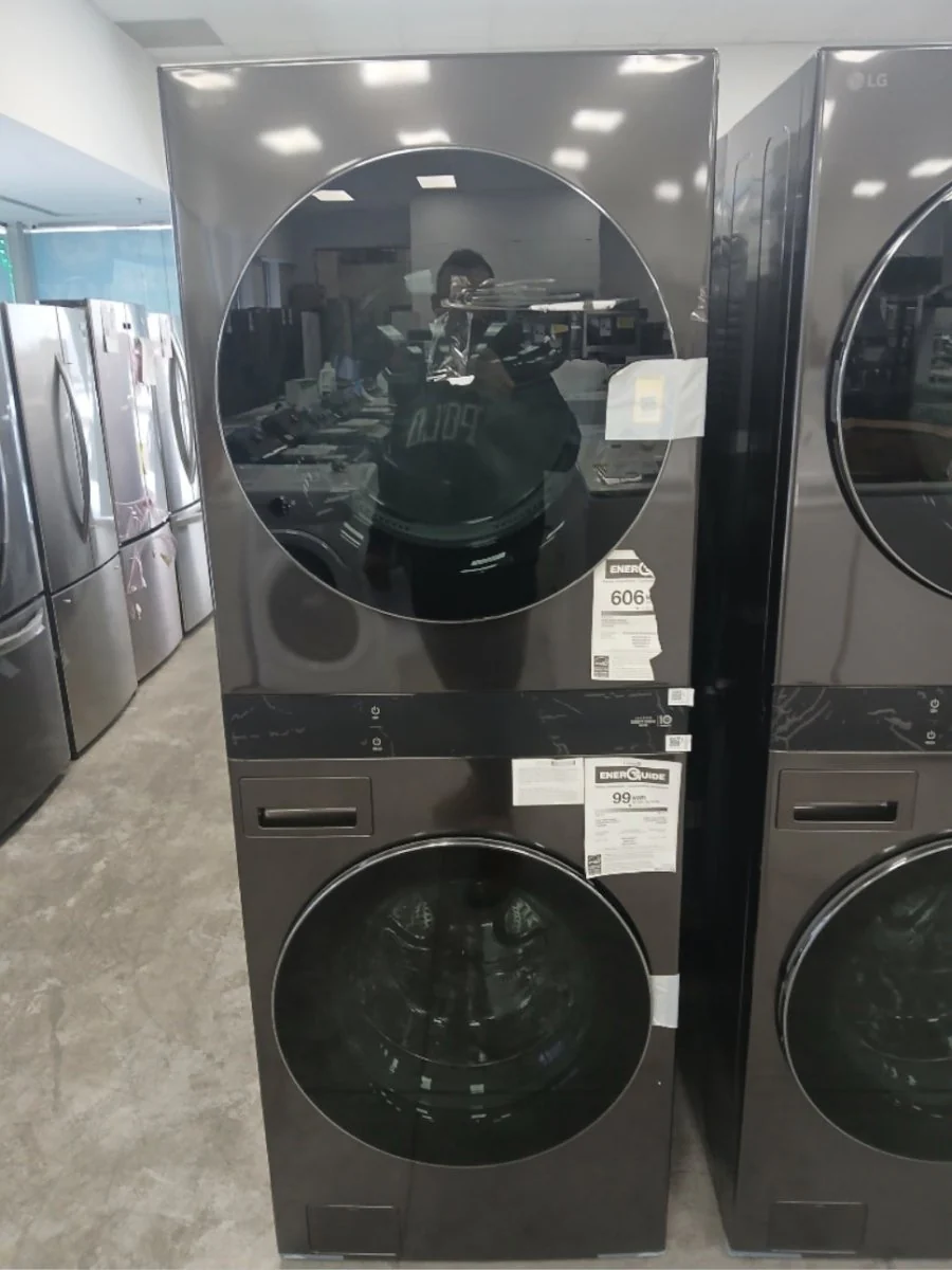 WKEX300HBA - LAUNDRY CENTERS - LG - Stacked Washer/Dryer - Electric - Black Stainless Steel - Open Box - Image 3