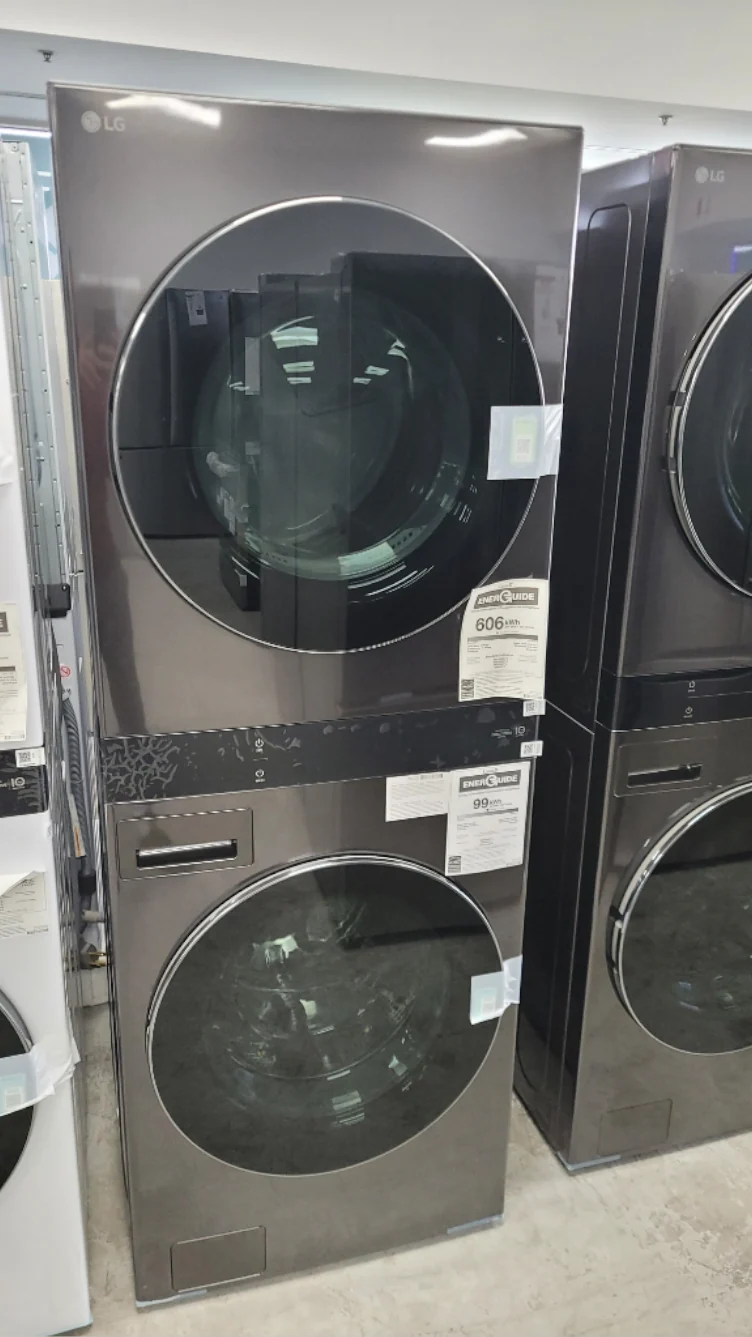 WKEX300HBA - LAUNDRY CENTERS - LG - Stacked Washer/Dryer - Electric - Black Stainless Steel - Open Box - Image 2