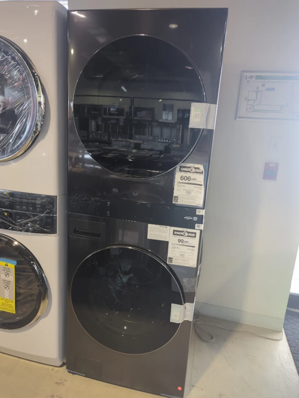 WKEX300HBA - LAUNDRY CENTERS - LG - Stacked Washer/Dryer - Electric - Black Stainless Steel - Open Box - Image 2