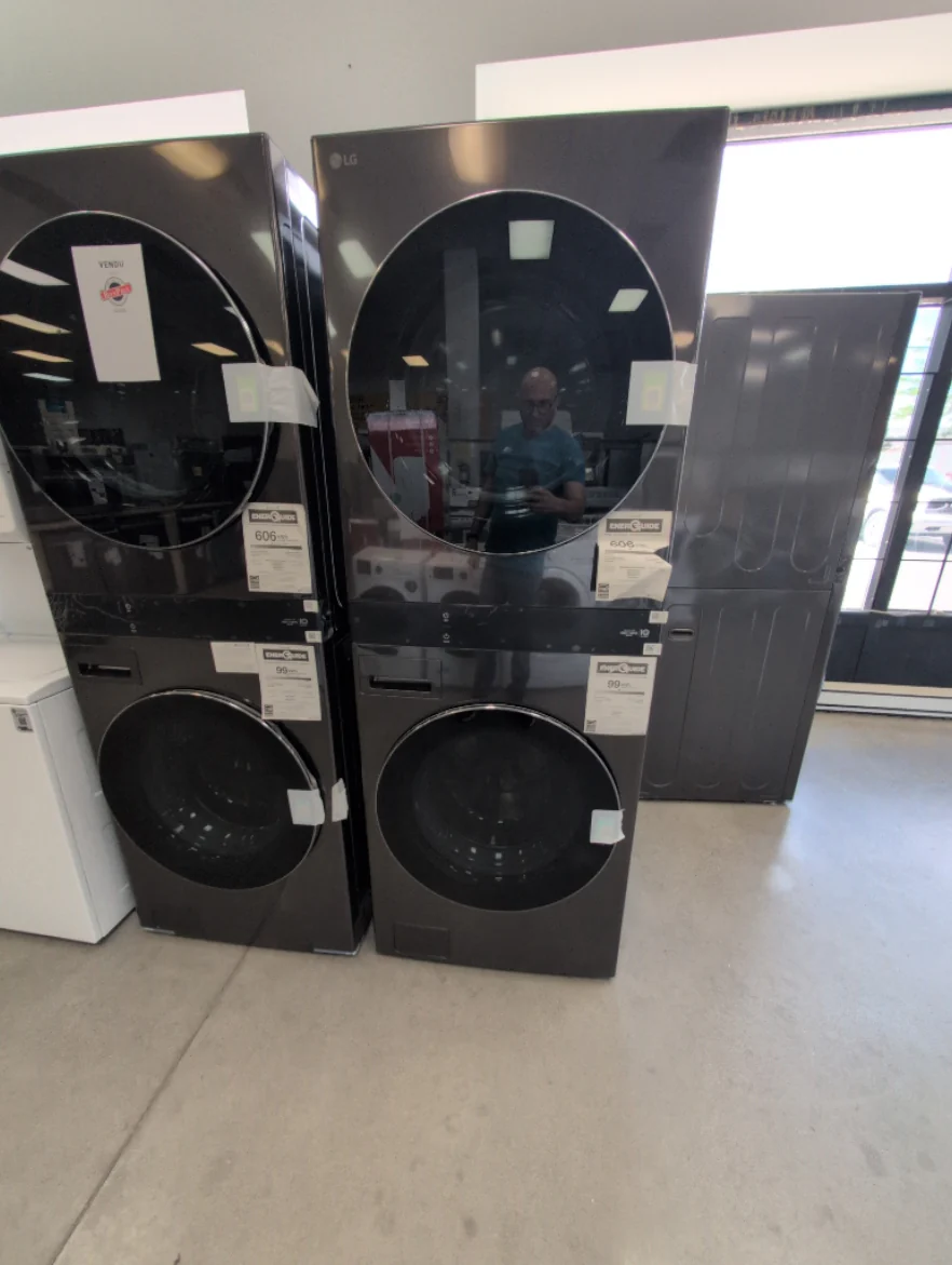 WKEX300HBA - LAUNDRY CENTERS - LG - Stacked Washer/Dryer - Electric - Black Stainless Steel - Open Box - Image 2