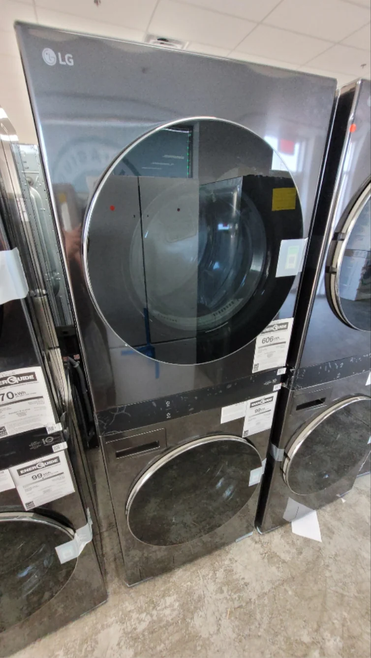 WKEX300HBA - LAUNDRY CENTERS - LG - Stacked Washer/Dryer - Electric - Black Stainless Steel - Open Box - Image 2