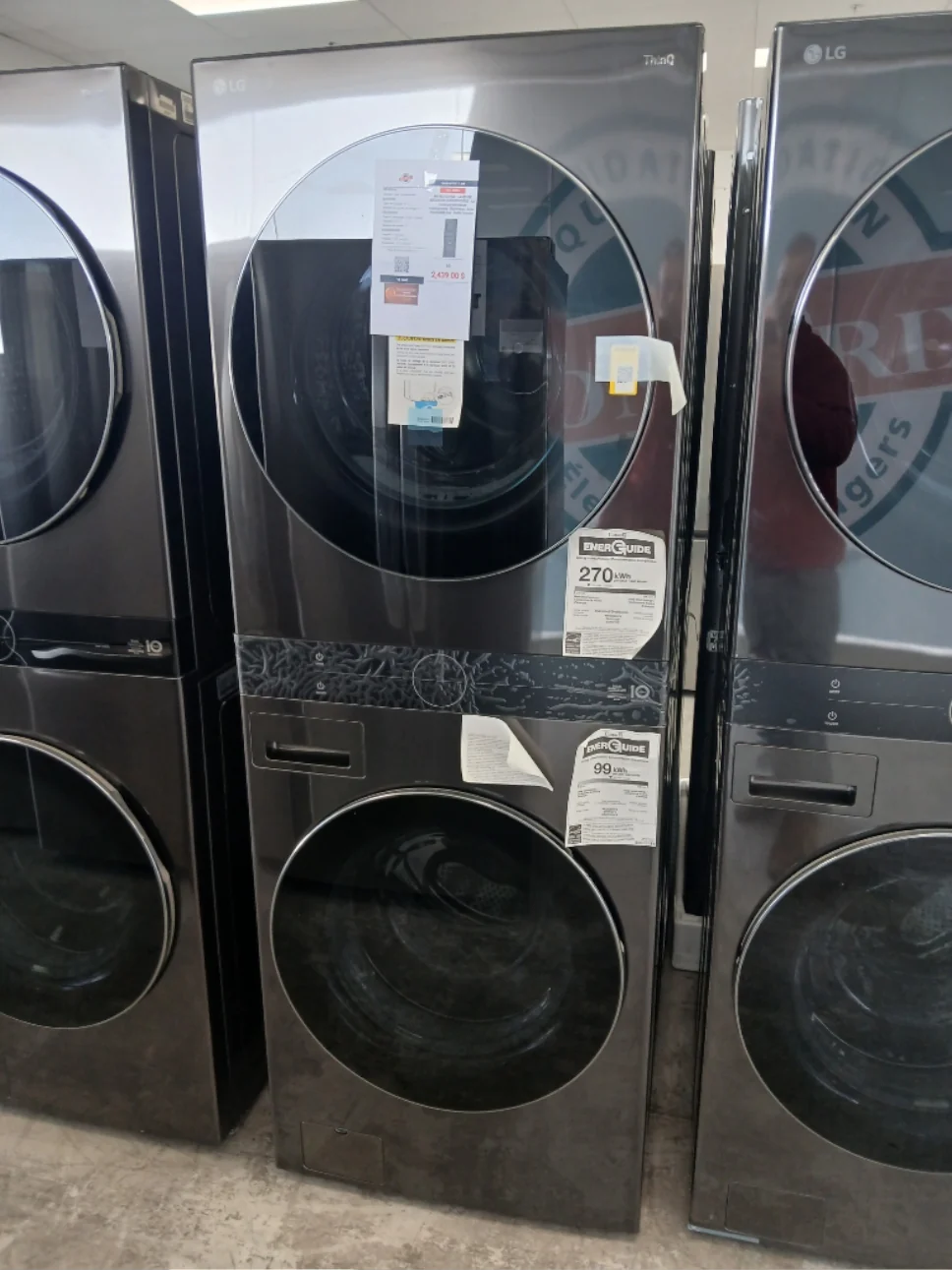 WKHC252HBA - LAUNDRY CENTERS - LG - Stacked Washer/Dryer - Electric - Black Stainless Steel - Open Box - Image 2