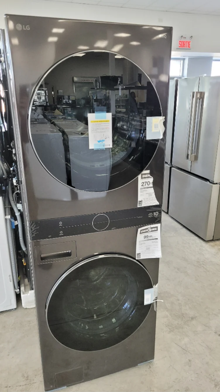 WKHC252HBA - LAUNDRY CENTERS - LG - Stacked Washer/Dryer - Electric - Black Stainless Steel - Open Box - Image 2